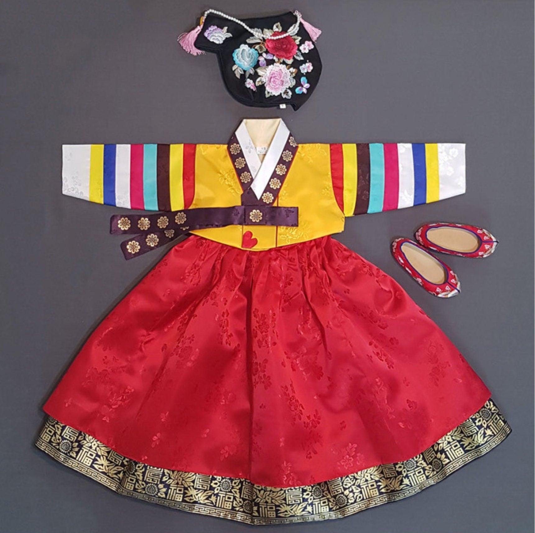 Dachae Yellow Jeogori Girl Hanbok (1-8YR) - Native Korean