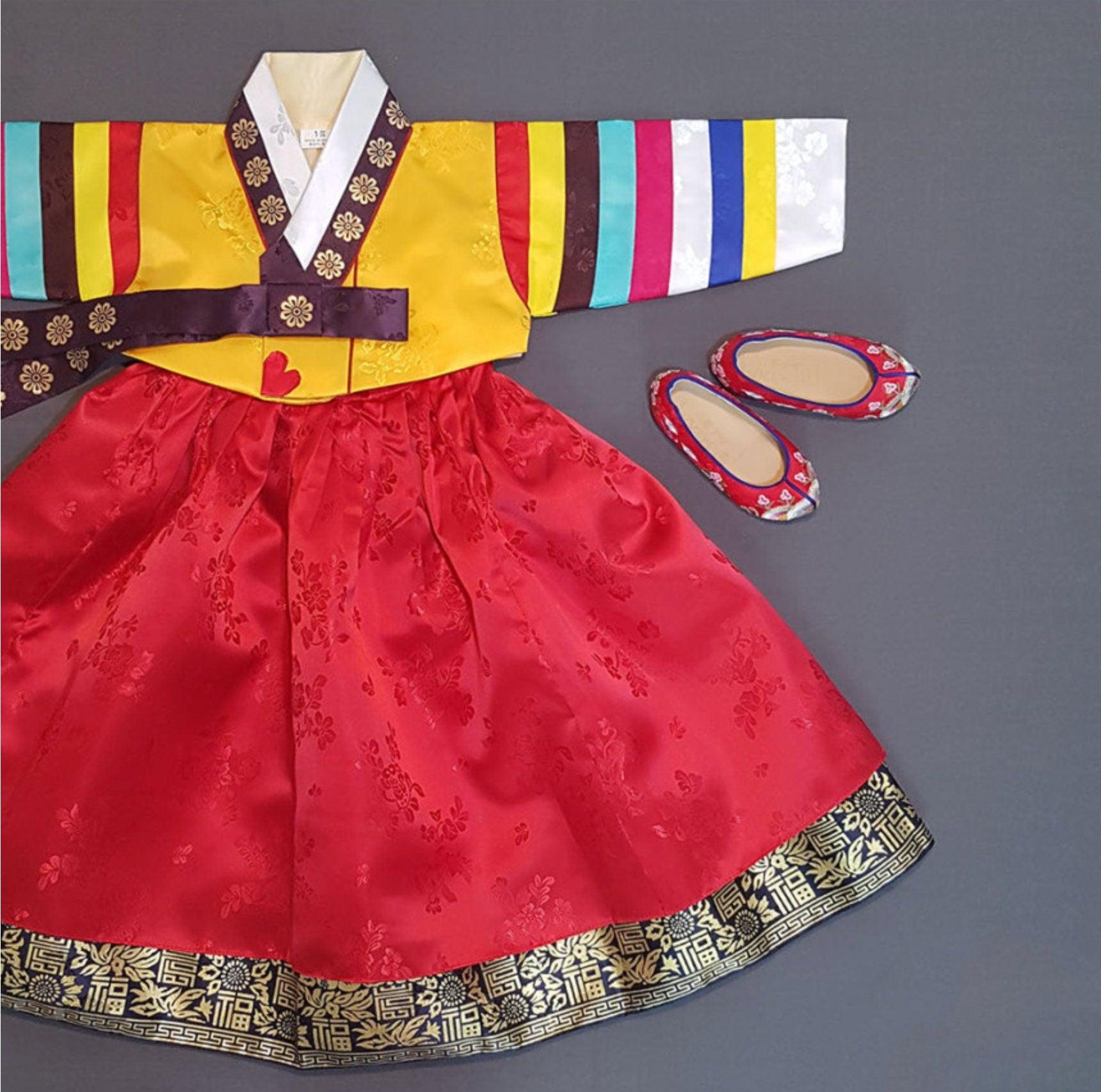 Dachae Yellow Jeogori Girl Hanbok (1-8YR) - Native Korean