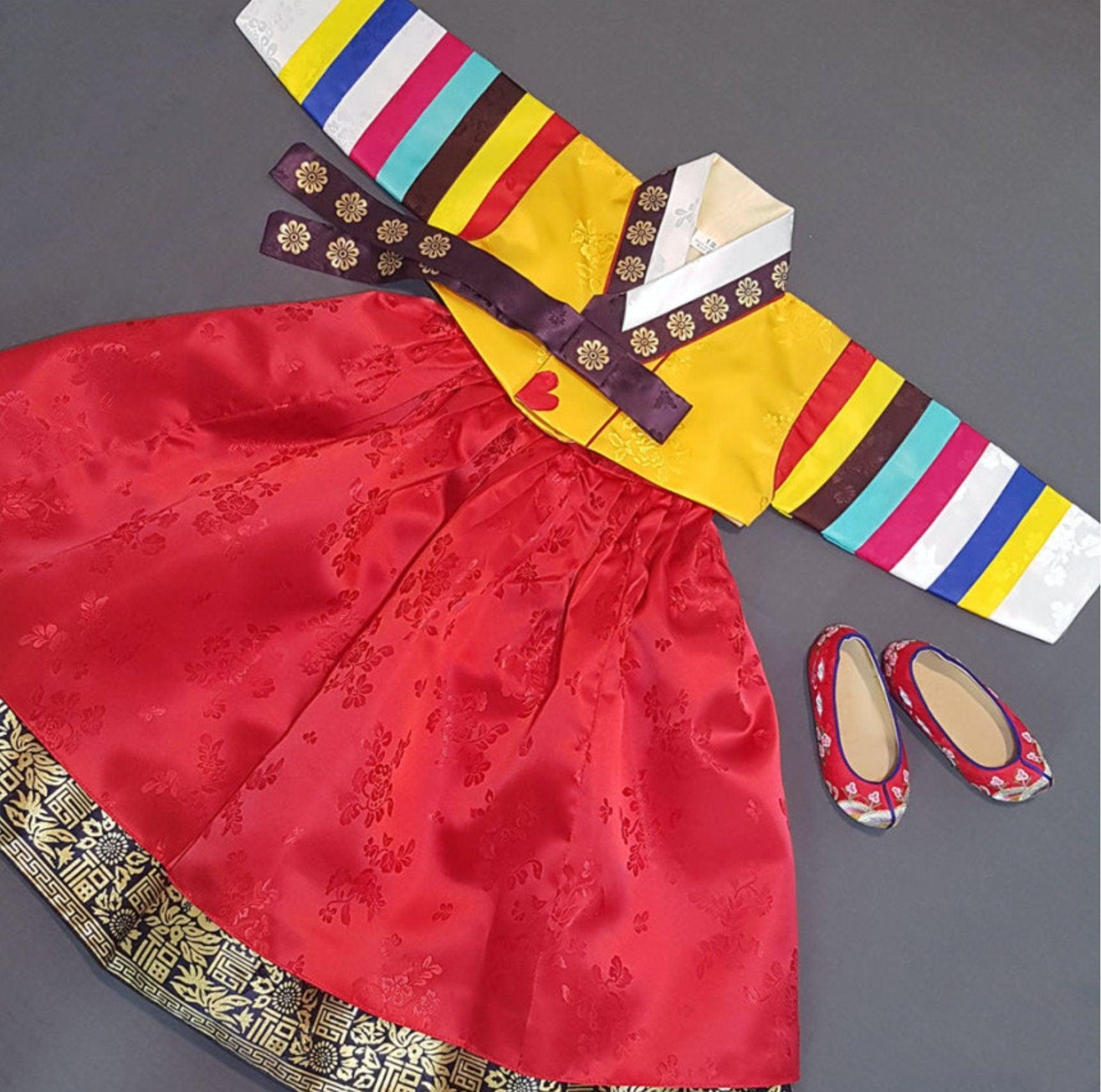 Dachae Yellow Jeogori Girl Hanbok (1-8YR) - Native Korean