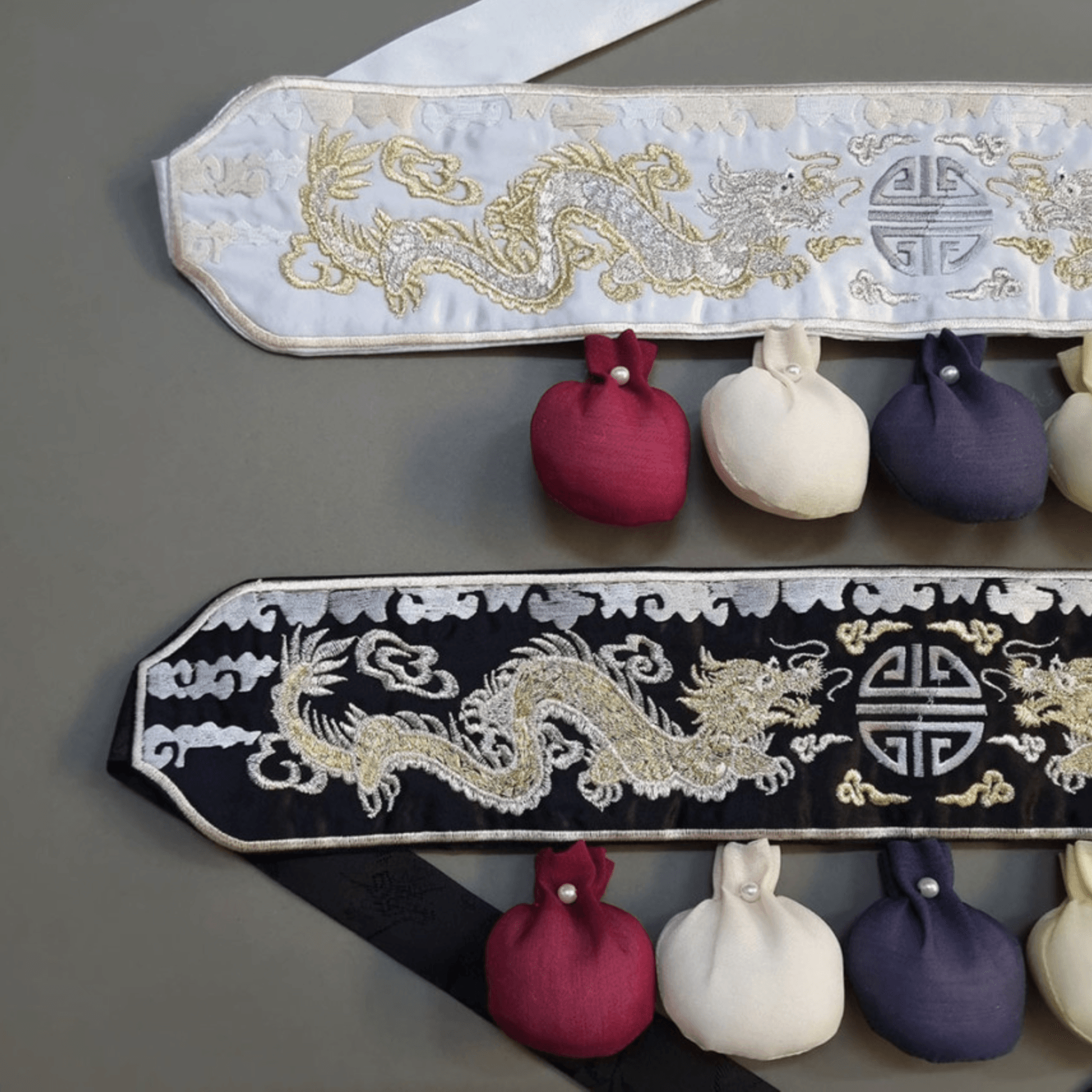 Dragon Embroidery Bell Belt - Native Korean