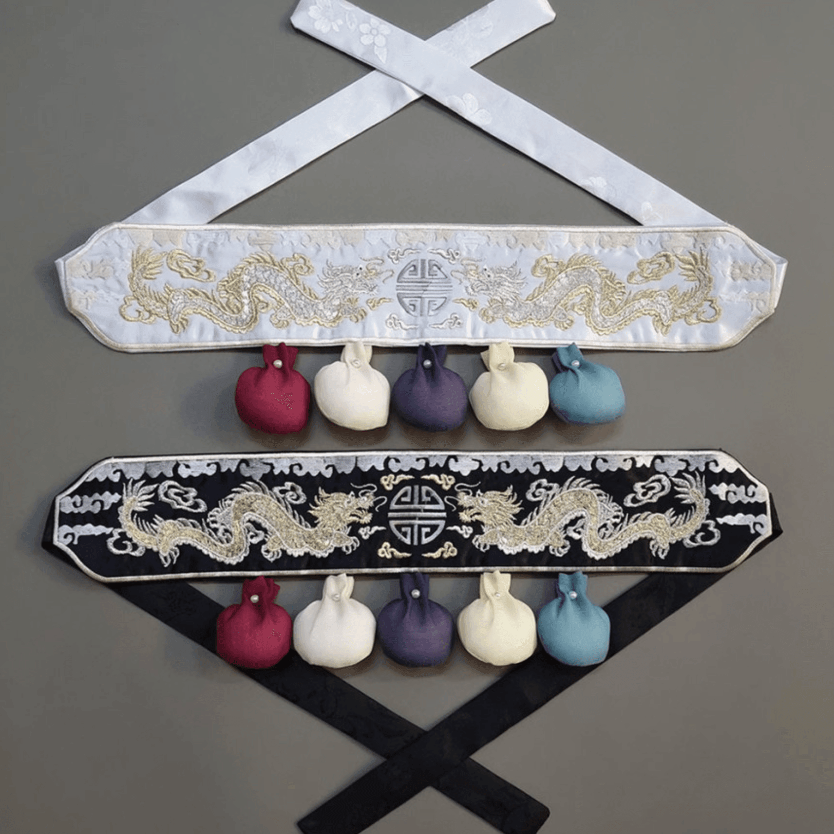 Dragon Embroidery Bell Belt - Native Korean