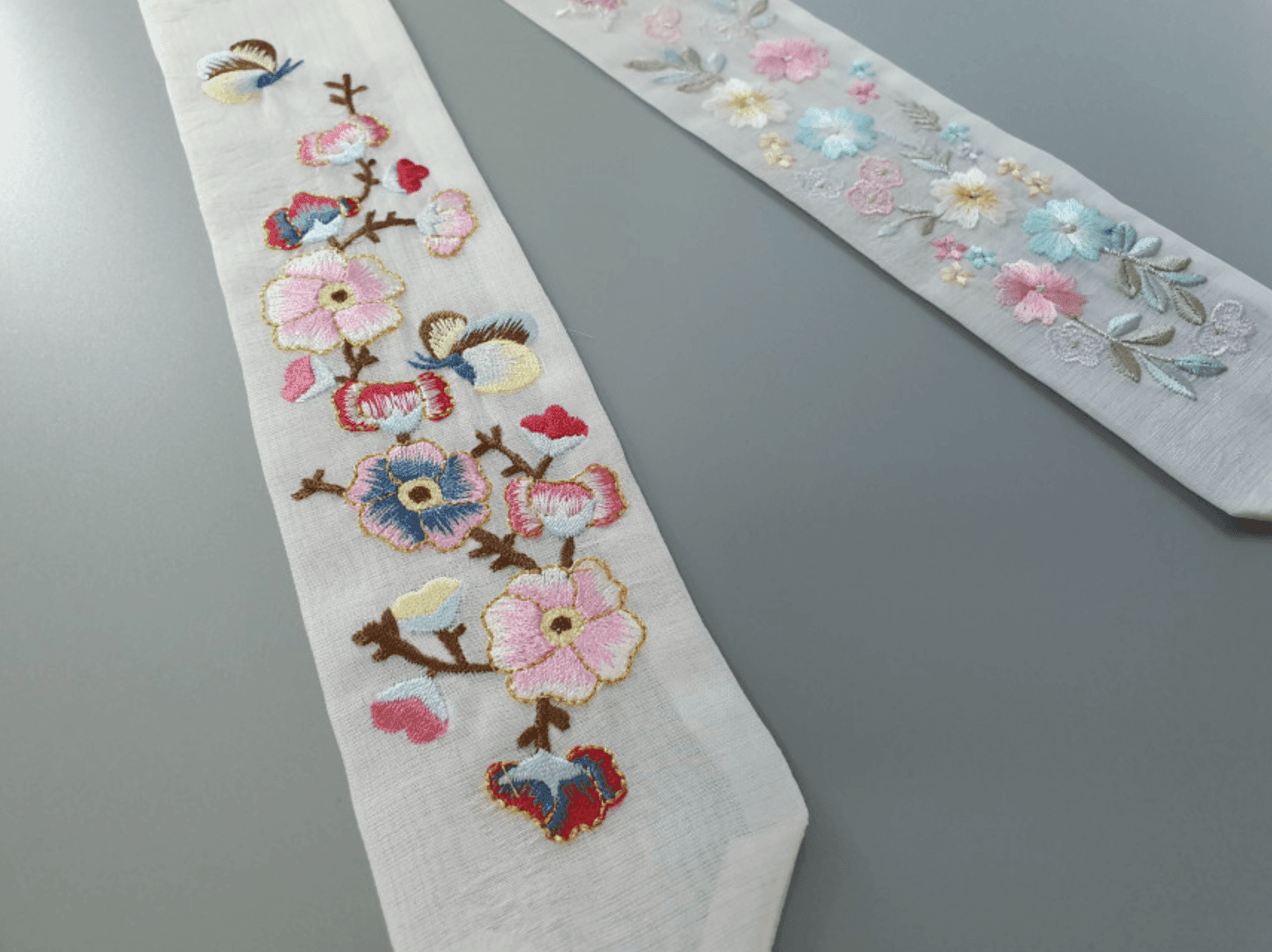 Floral Embroidery Tassel Ribbon - Native Korean