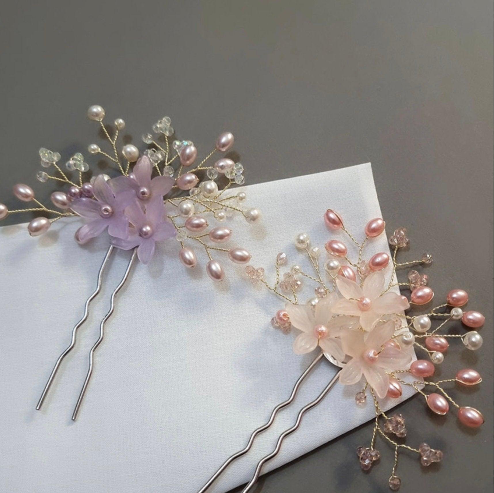 Floral U Shape Hairpin - Native Korean