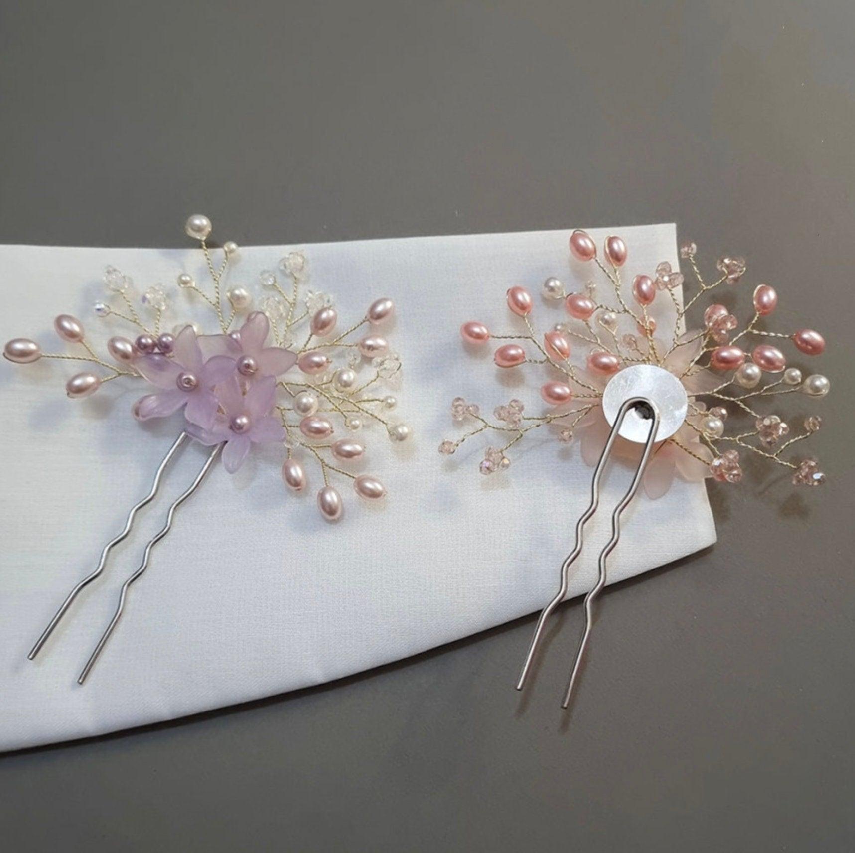 Floral U Shape Hairpin - Native Korean