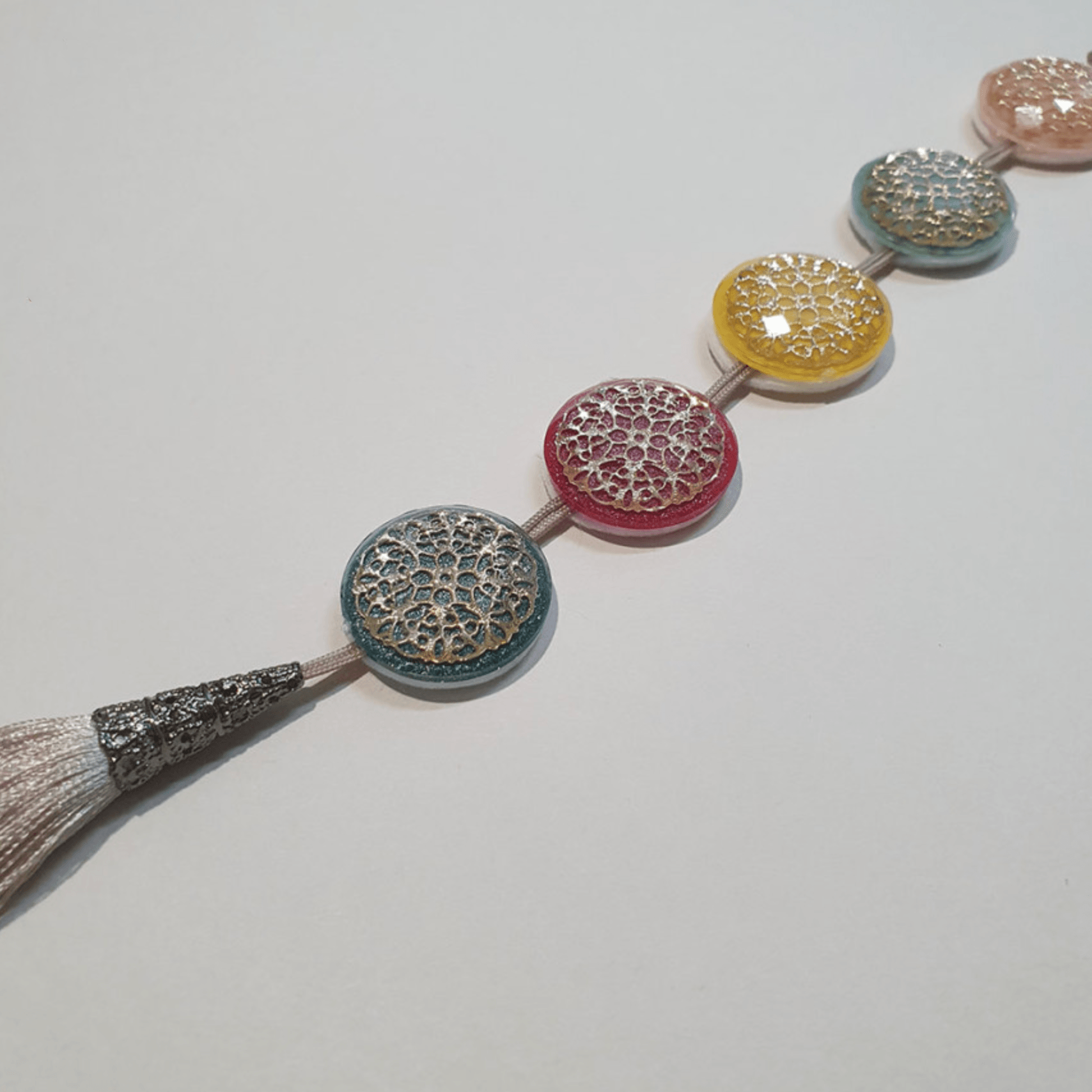 Glitter Buttons Tassel Norigae - Native Korean