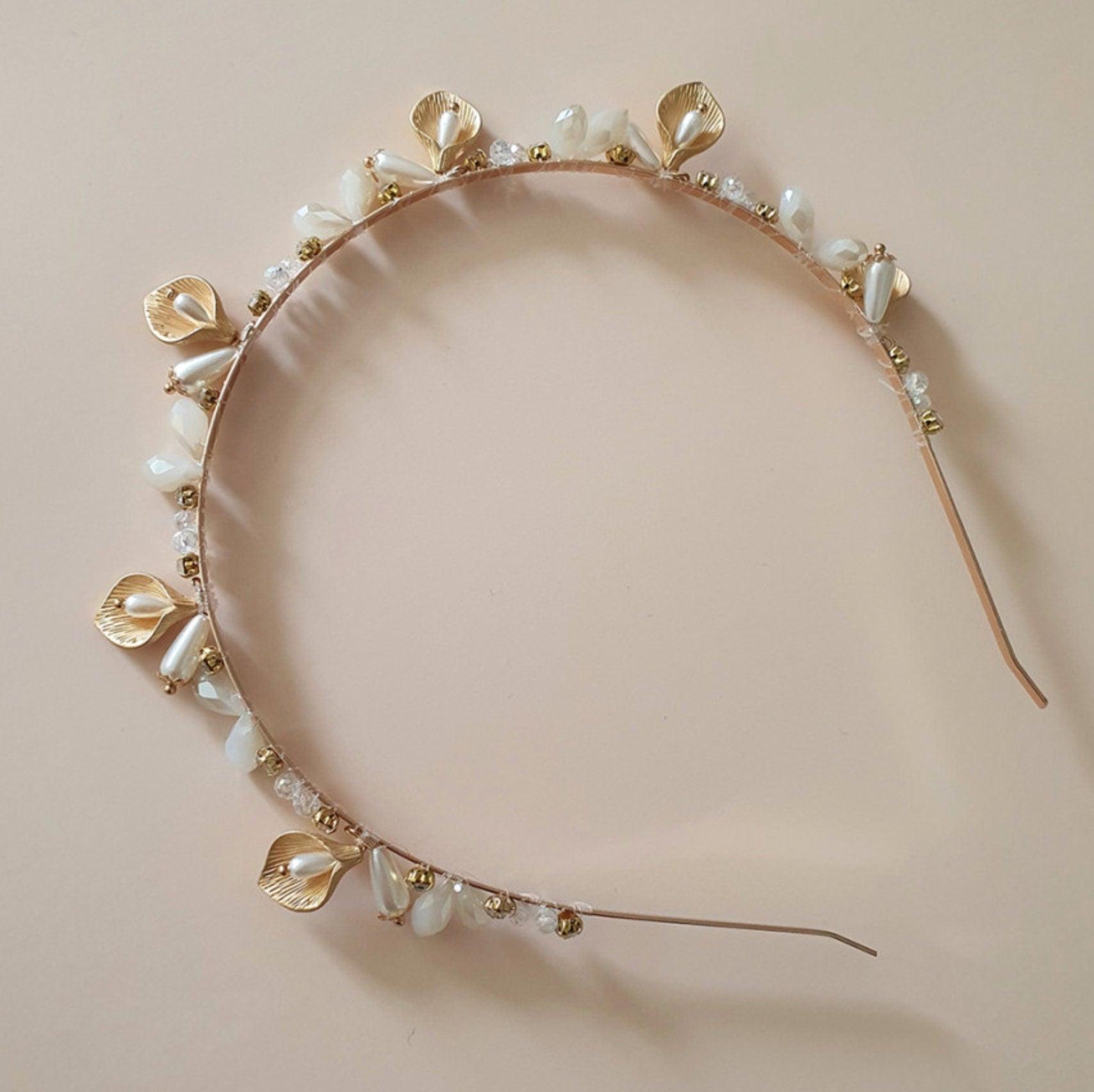 Gold Beaded Headband - Native Korean