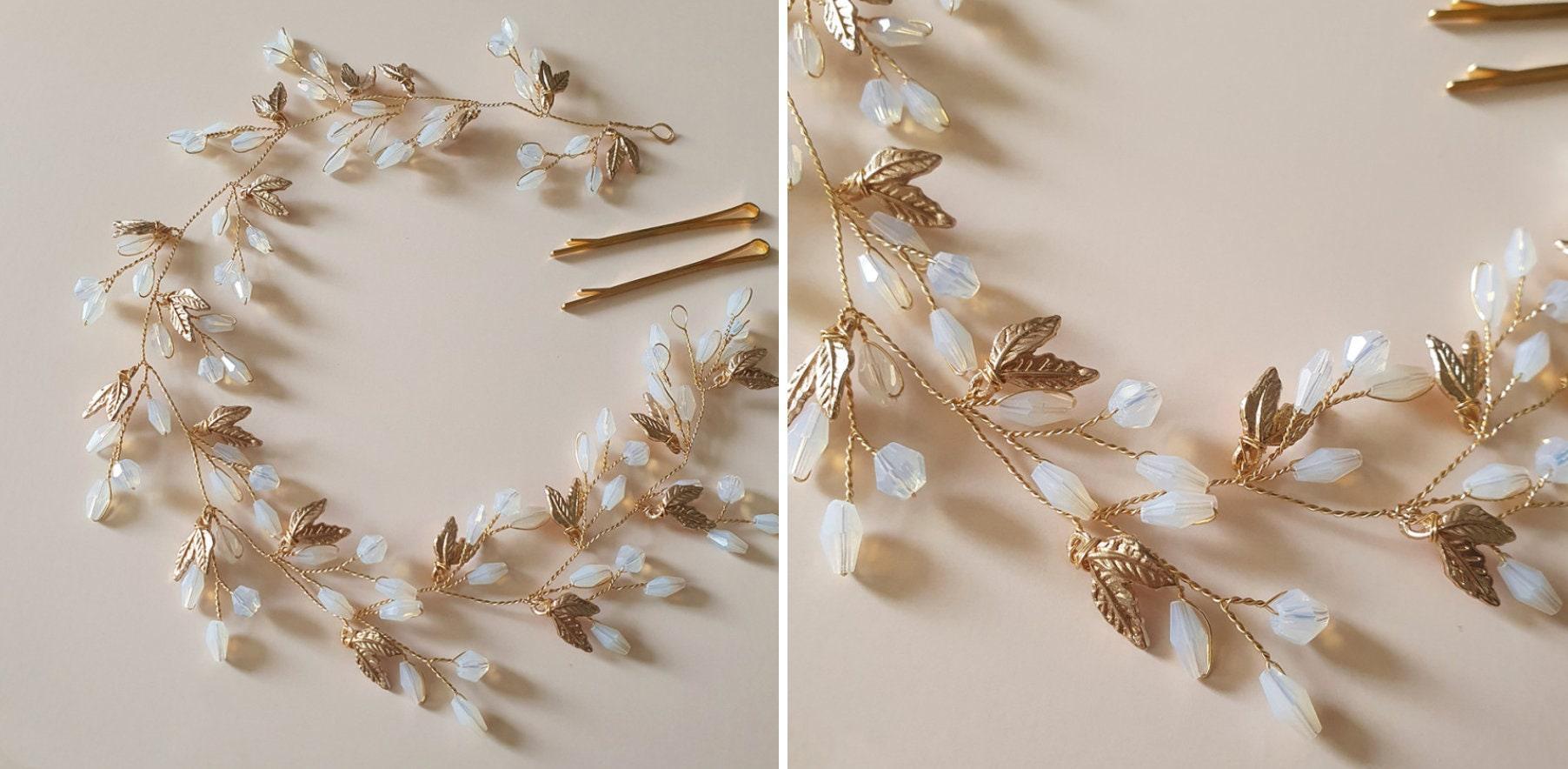 Gold Beaded Wreath Headband - Native Korean