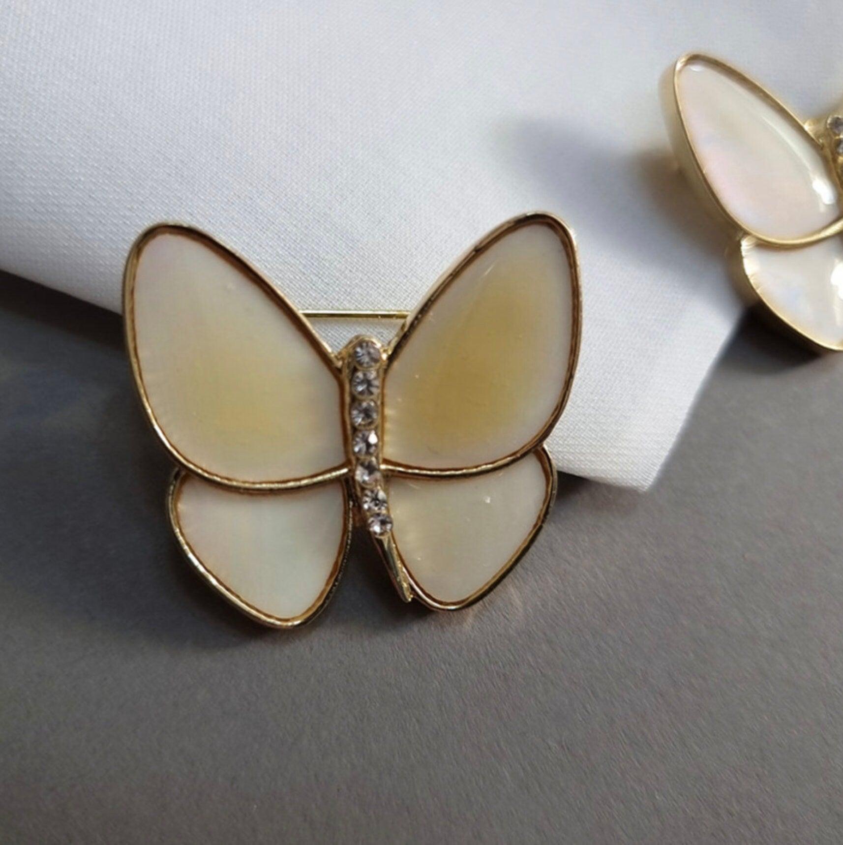 Gold Butterfly Brooch - Native Korean