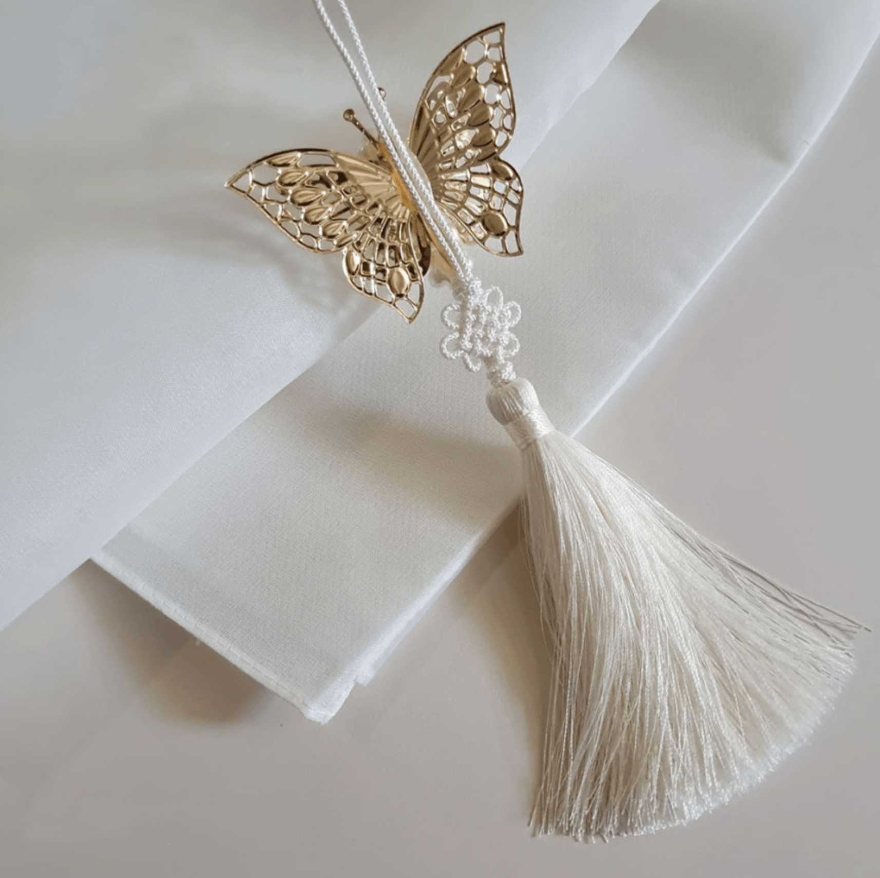 Gold Butterfly Tassel Norigae - Native Korean