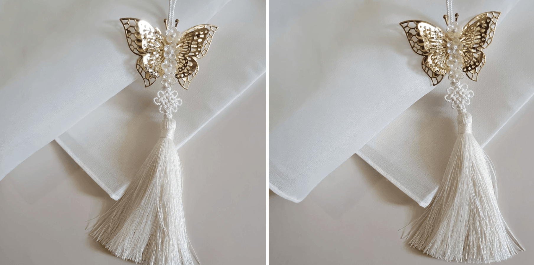 Gold Butterfly Tassel Norigae - Native Korean