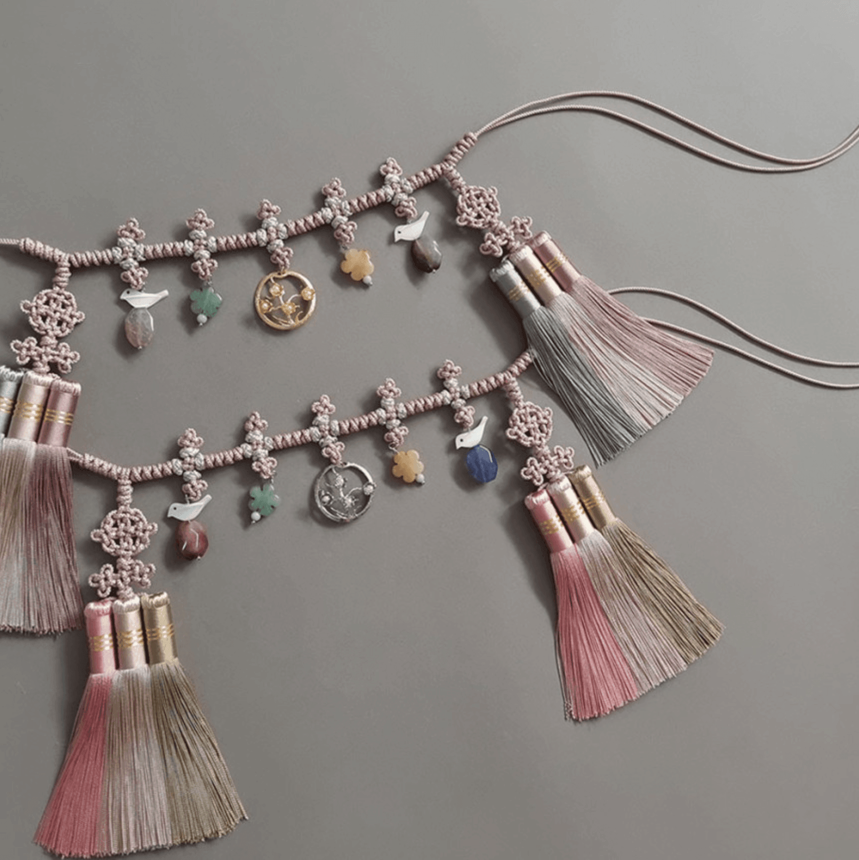Gold/Silver Ornaments Tassel Belt - Native Korean