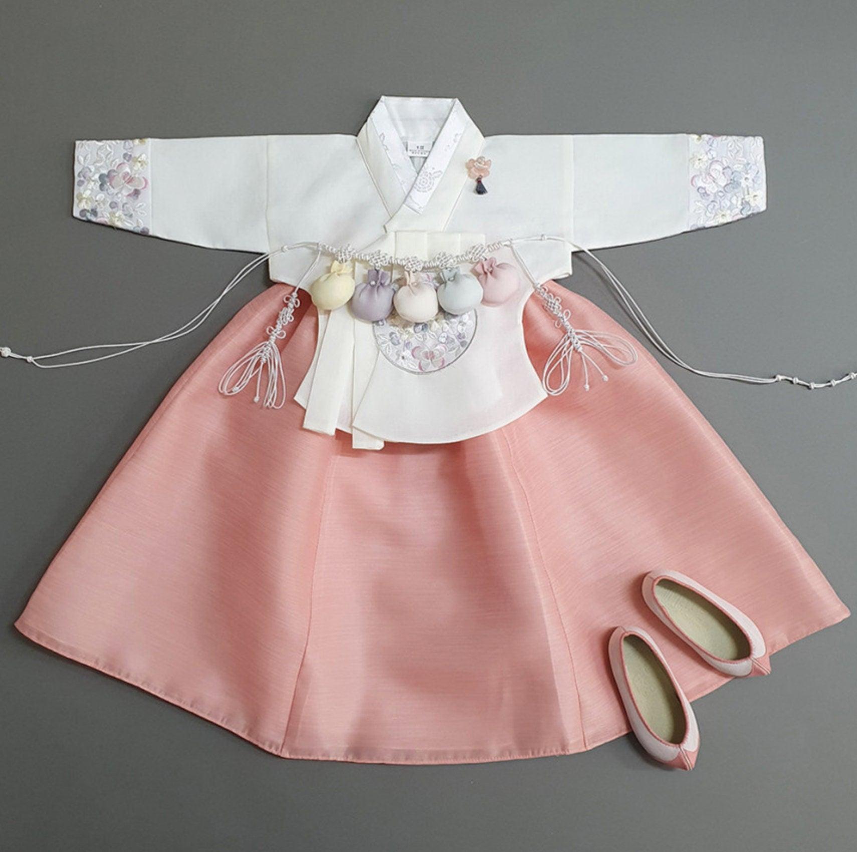 Hyeeu Coral Girl Hanbok (100D-15YR) - Native Korean
