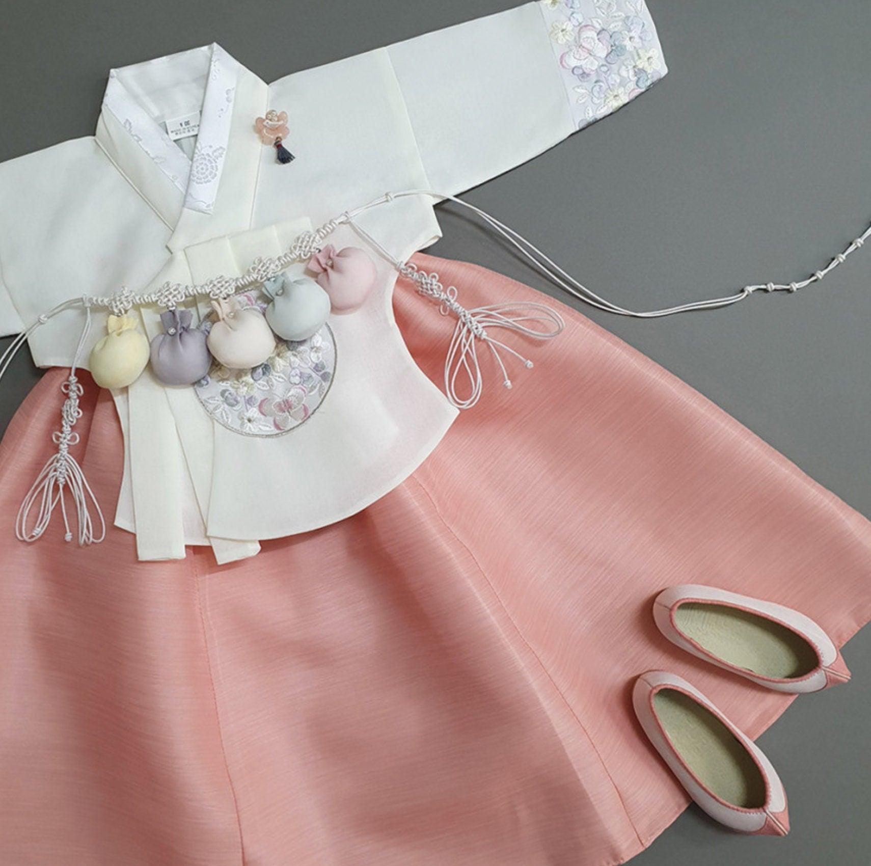 Hyeeu Coral Girl Hanbok (100D-15YR) - Native Korean