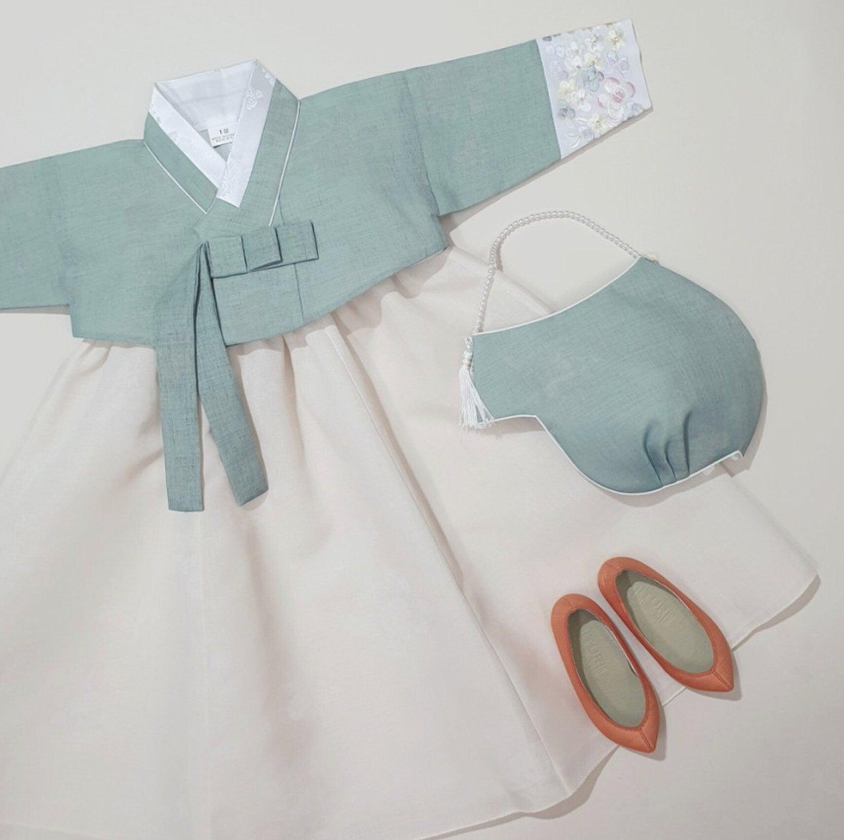 Hyeeu Green Jeogori Girl Hanbok (100D-1YR) - Native Korean