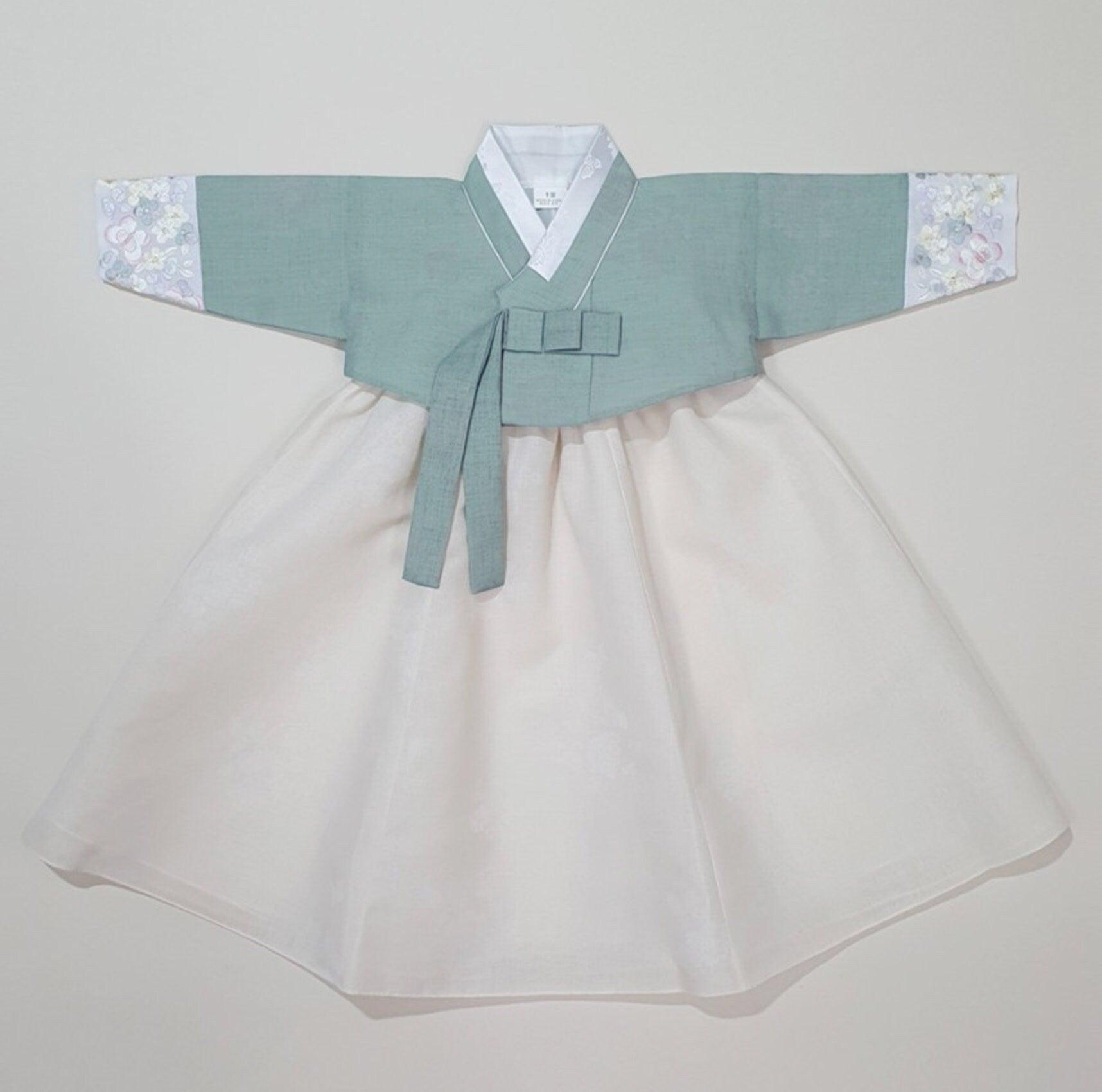 Hyeeu Green Jeogori Girl Hanbok (100D-1YR) - Native Korean