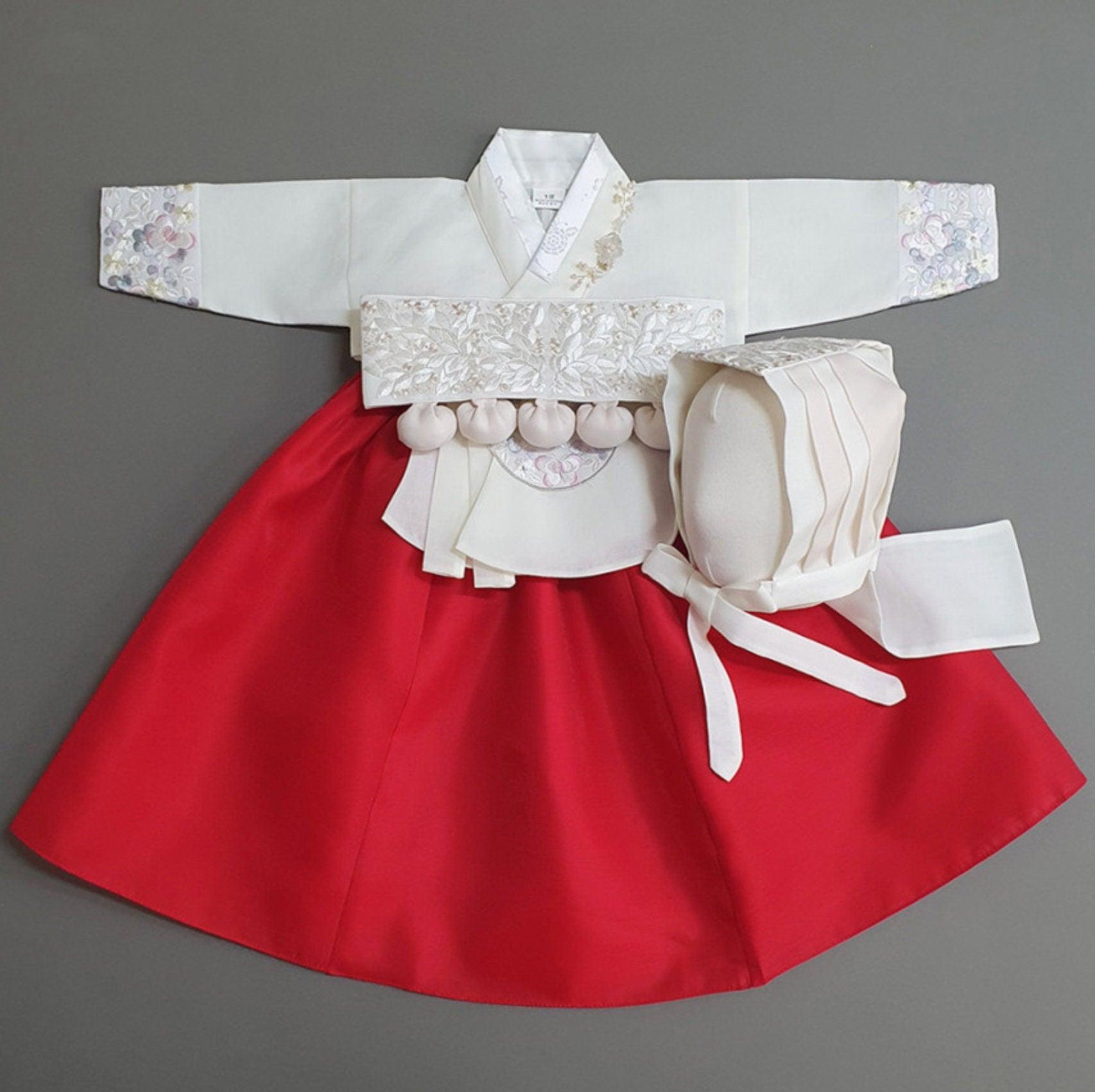 Hyeeu Red Girl Hanbok (100D-15YR) - Native Korean