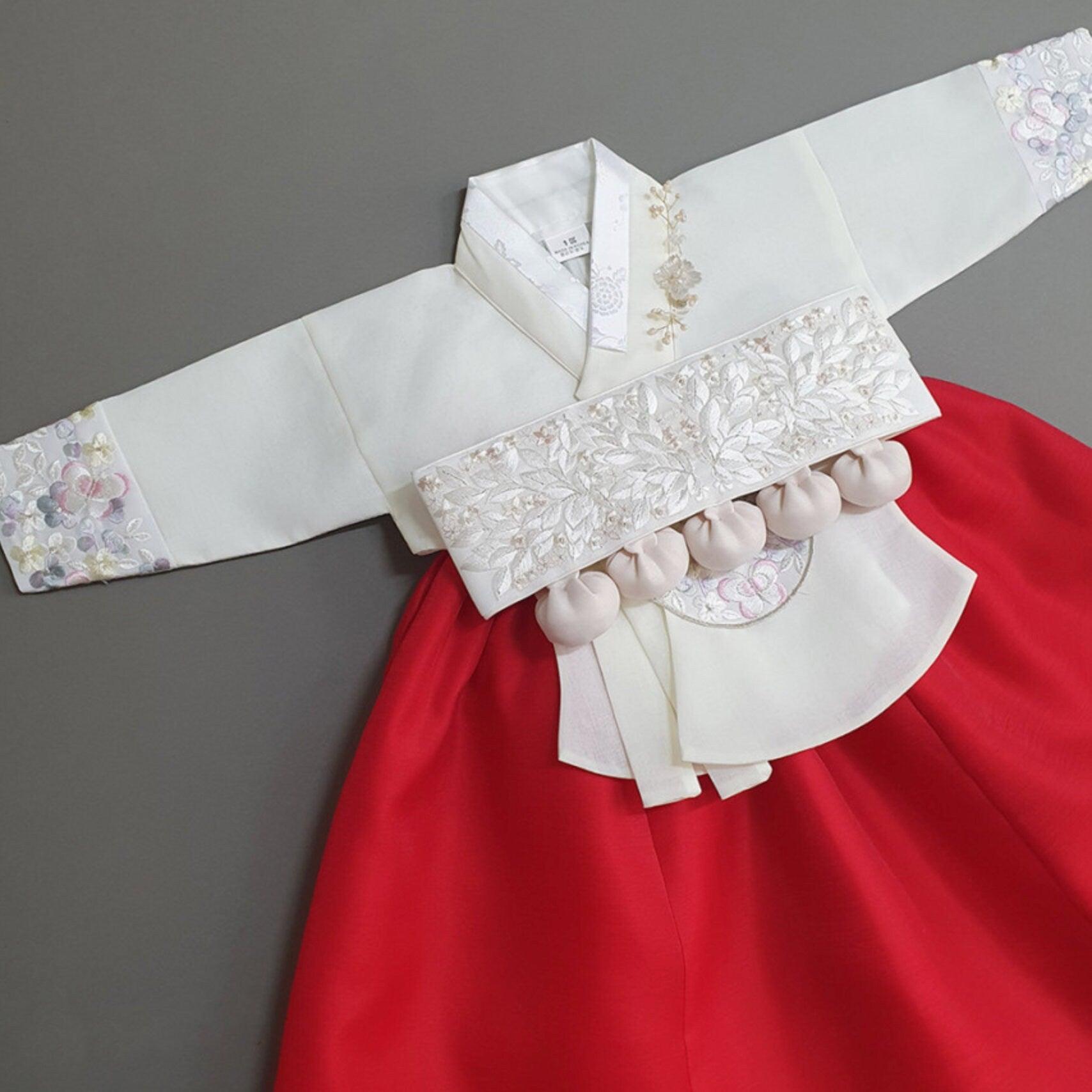 Hyeeu Red Girl Hanbok (100D-15YR) - Native Korean