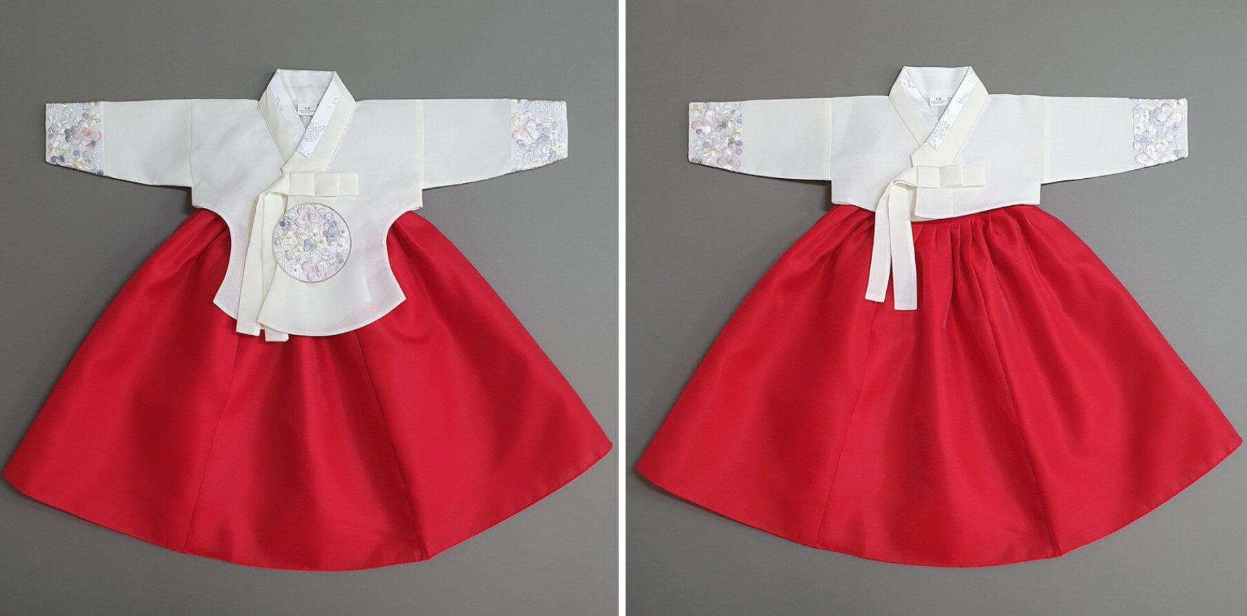 Hyeeu Red Girl Hanbok (100D-15YR) - Native Korean