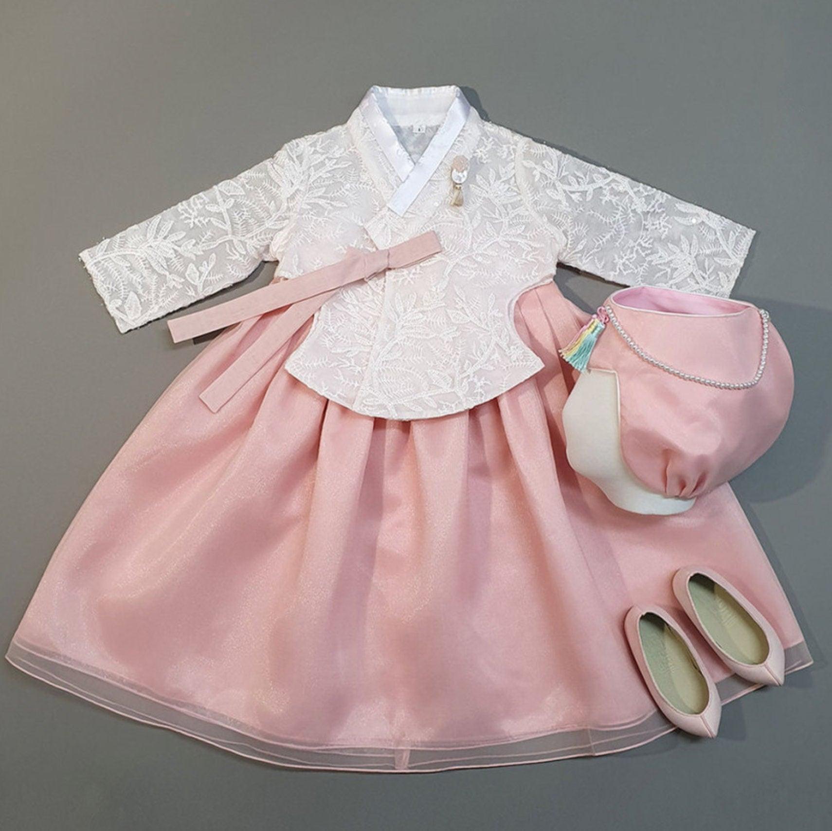 Hyesoo Lace Dress Girl Hanbok (1-15YR) - Native Korean