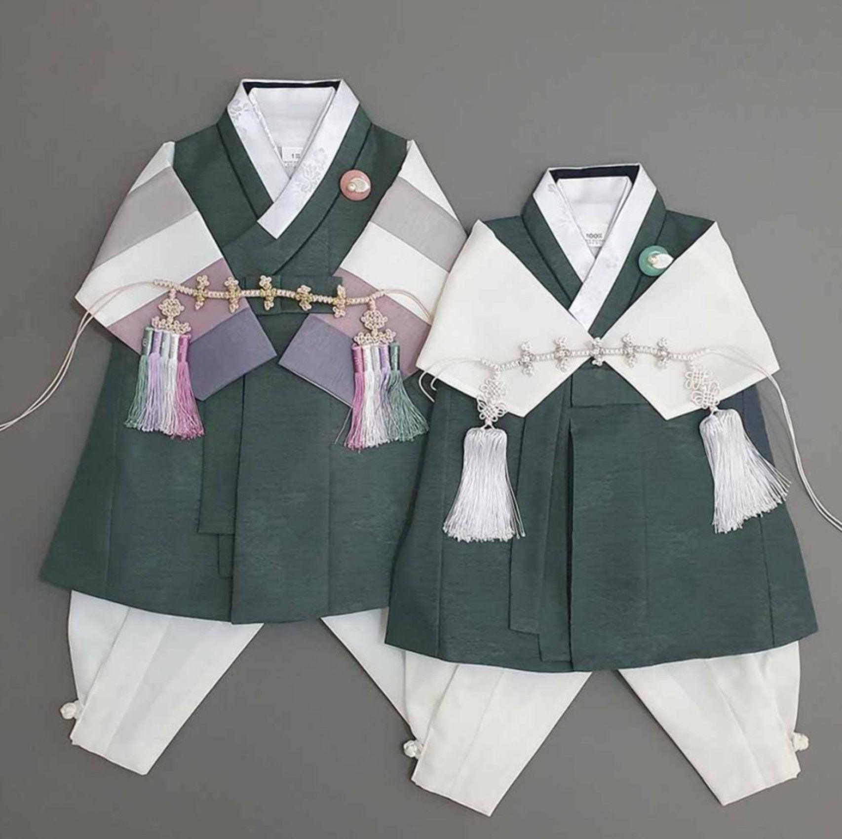 Hyogyung Khaki Ivory Boy Hanbok (100D-10YR) - Native Korean