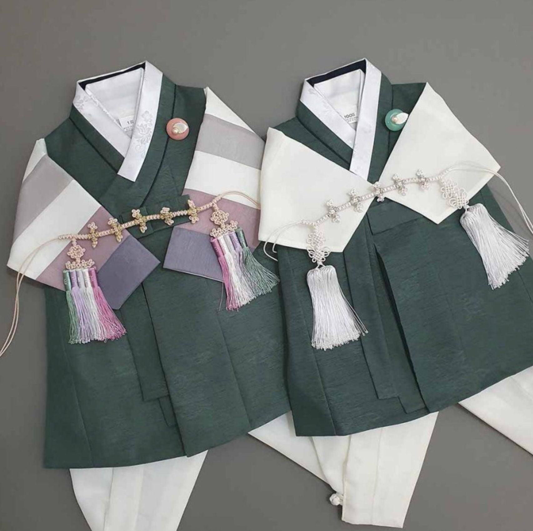 Hyogyung Khaki Ivory Boy Hanbok (100D-10YR) - Native Korean