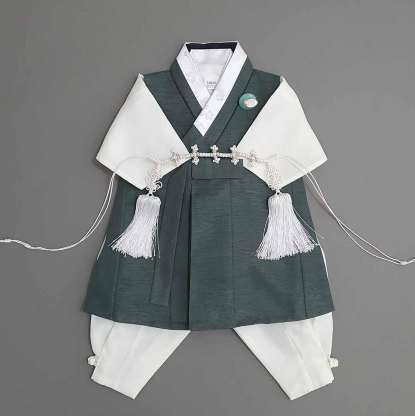 Hyogyung Khaki Ivory Boy Hanbok (100D-10YR) - Native Korean