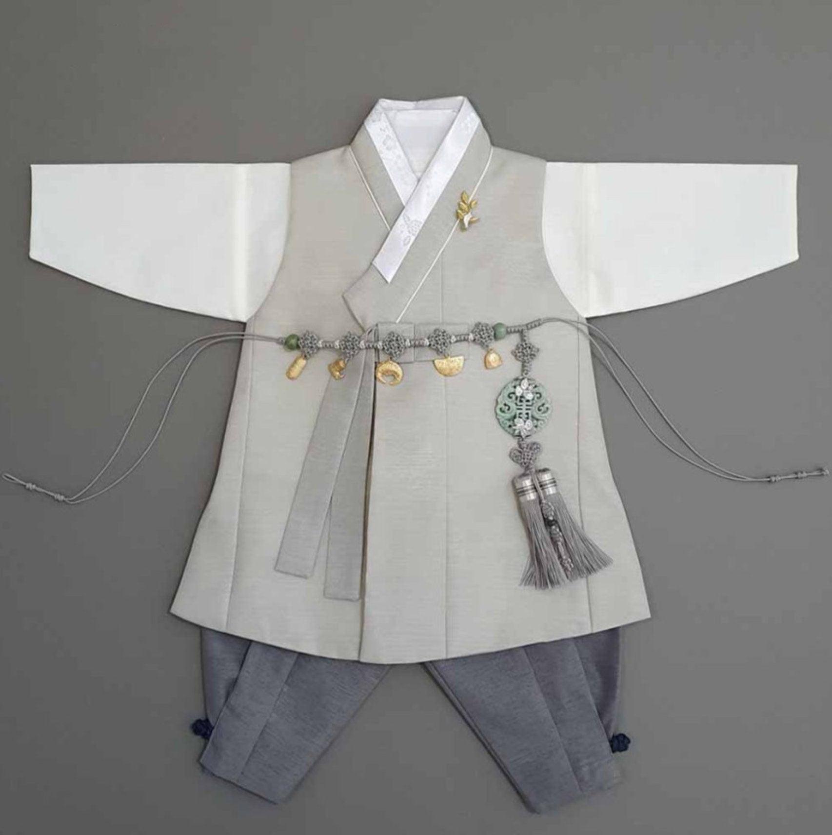 Hyogyung L.Khaki Boy Hanbok (100D-10YR) - Native Korean