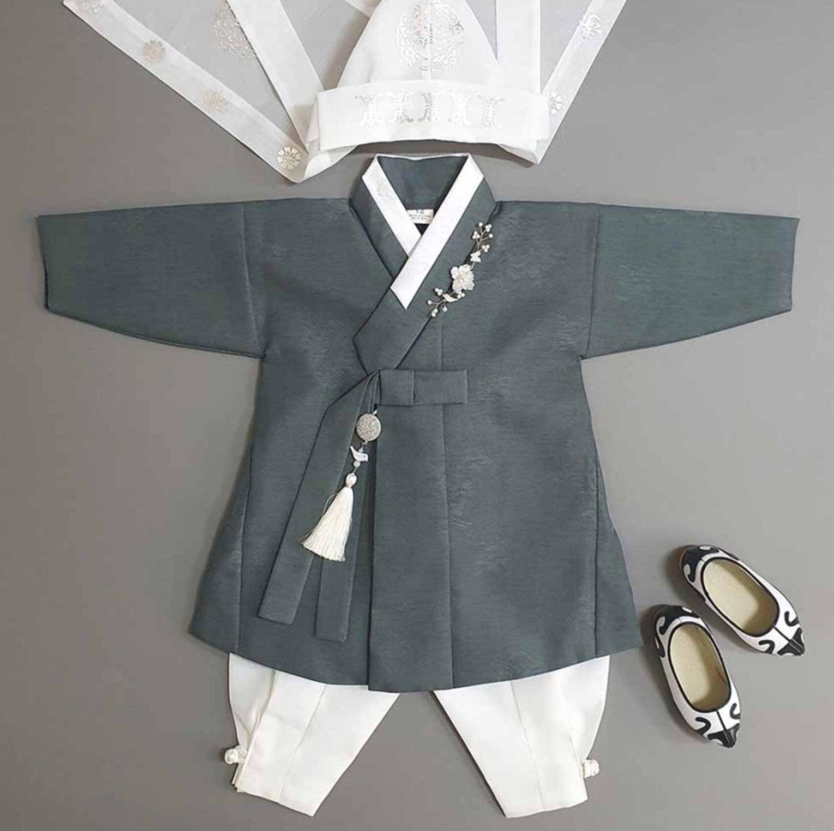 Hyomin Khaki Boy Hanbok (100D-10YR) - Native Korean