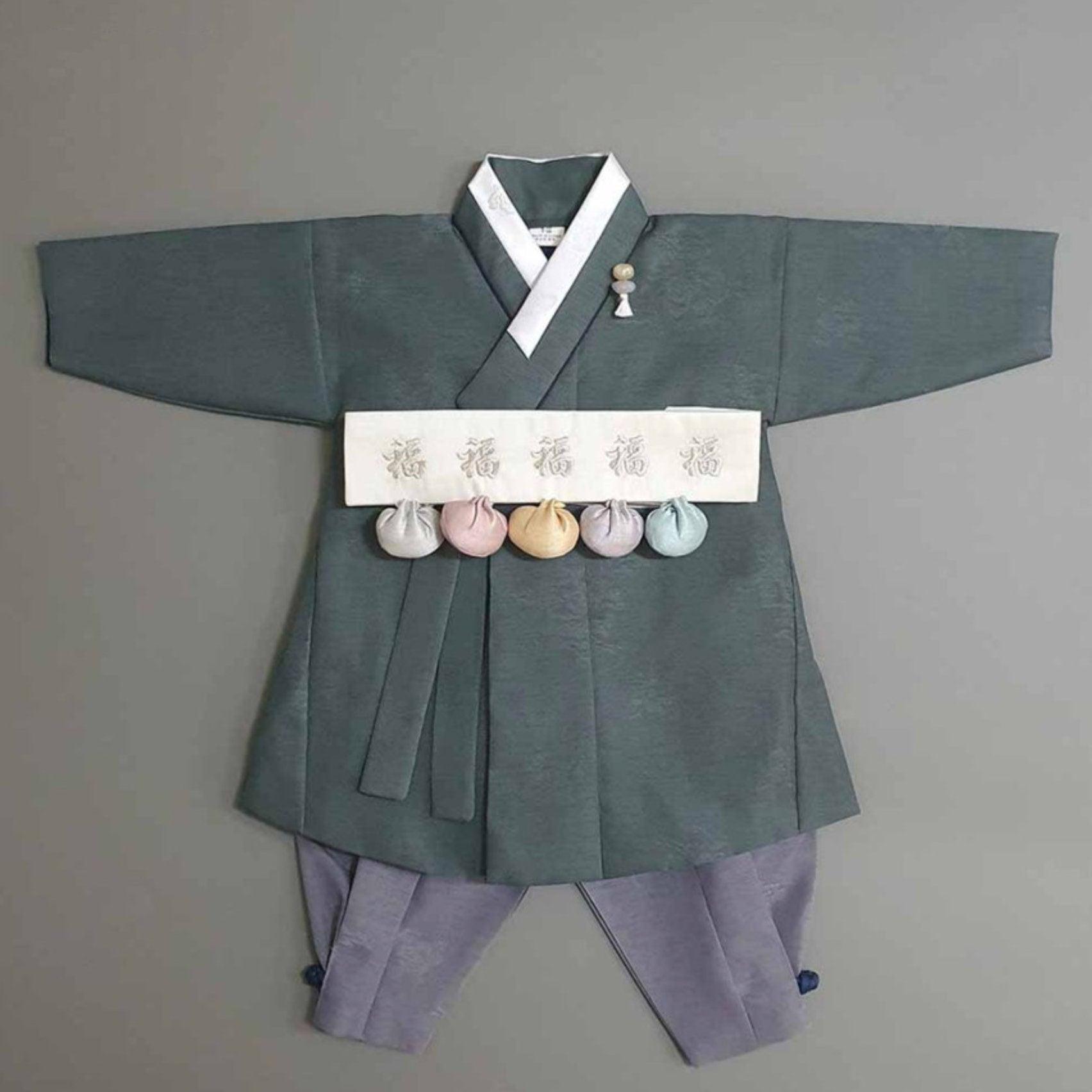 Hyomin Khaki Boy Hanbok (100D-10YR) - Native Korean