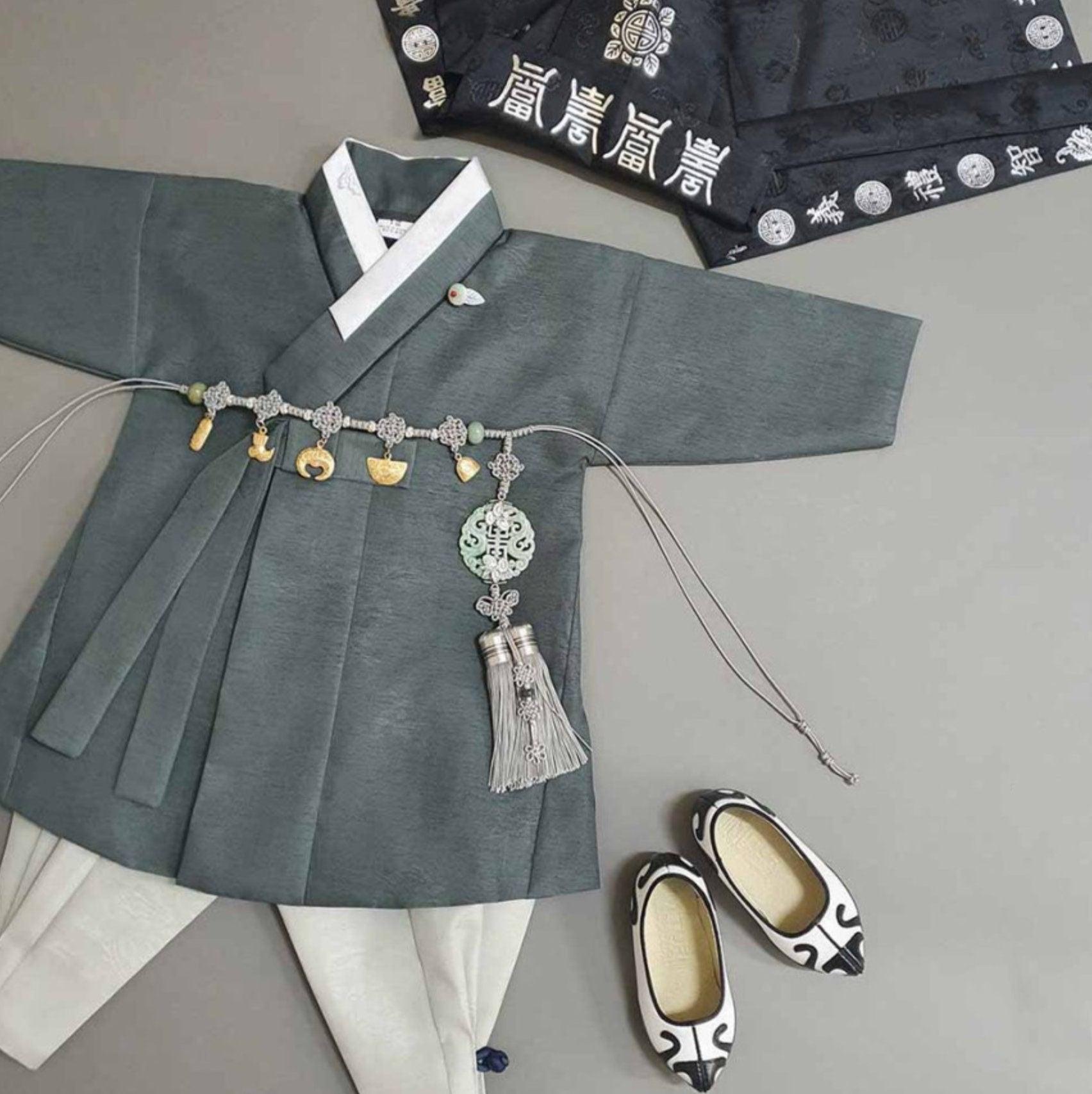 Hyomin Khaki Boy Hanbok (100D-10YR) - Native Korean