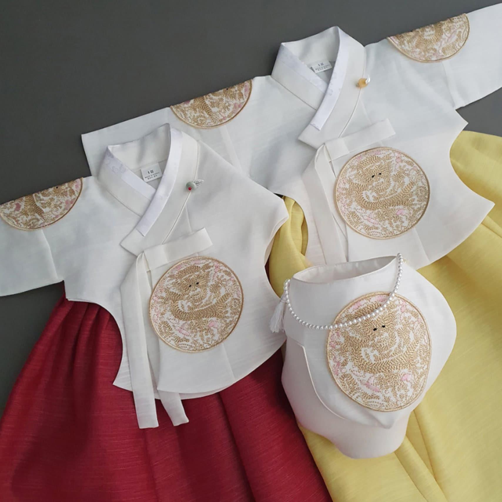 Hyunbi Gold Embroidery Red Girl Hanbok (100D-1YR) - Native Korean