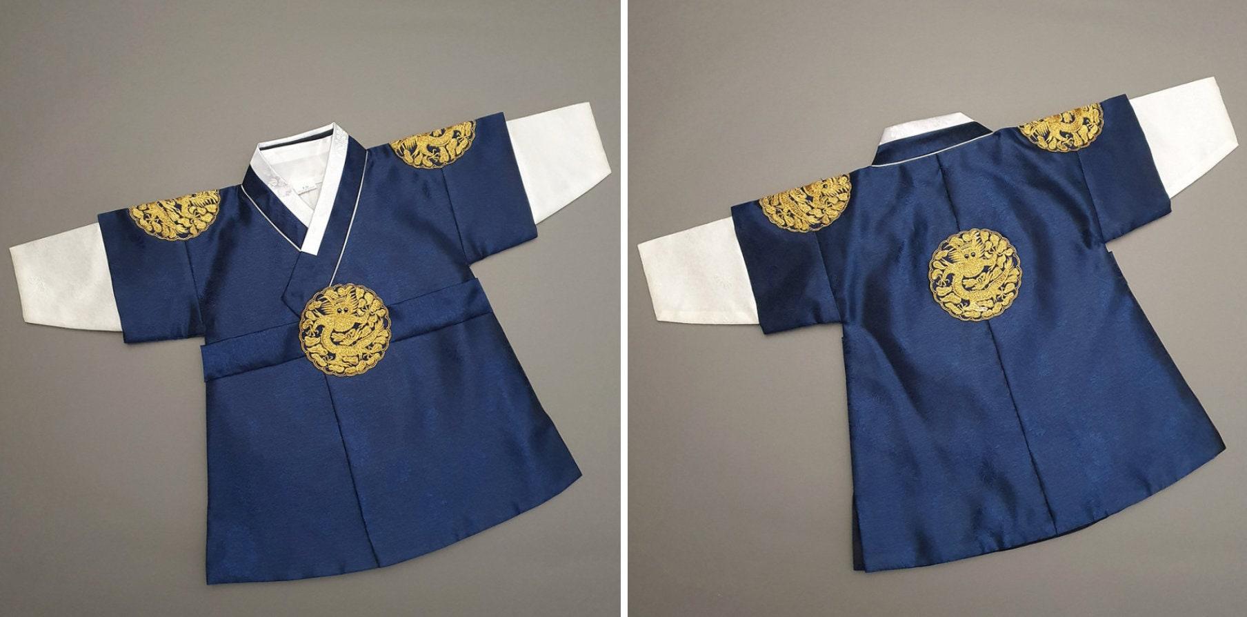 Hyungoon Gold Embroidery Navy Boy Hanbok (100D-10YR) - Native Korean