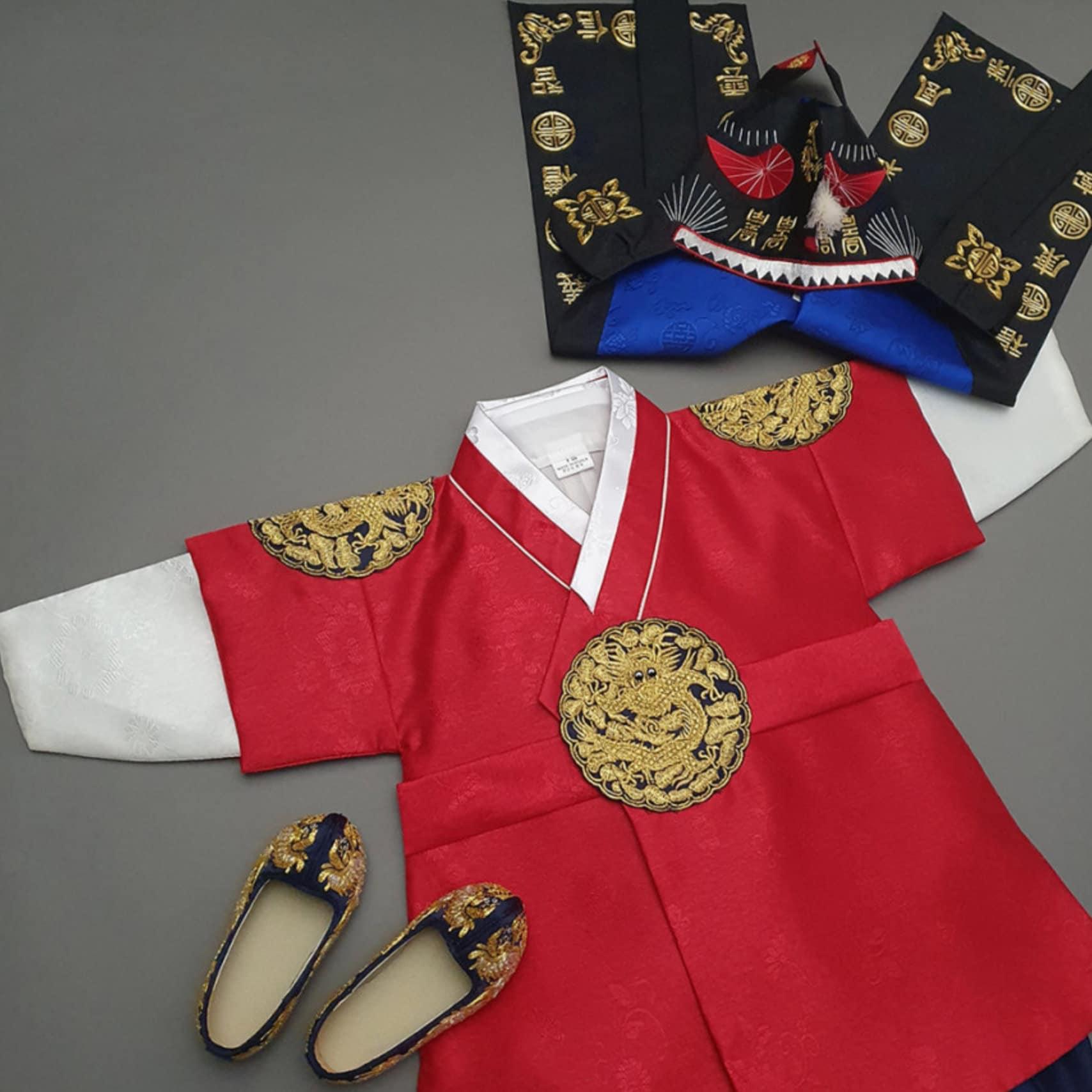 Hyungoon Gold Embroidery Red Boy Hanbok (100D-10YR) - Native Korean