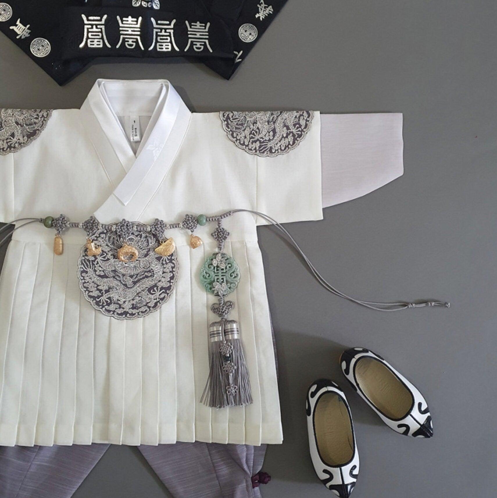 Hyungoon Pleated Ivory Boy Hanbok(100D-1YR) - Native Korean