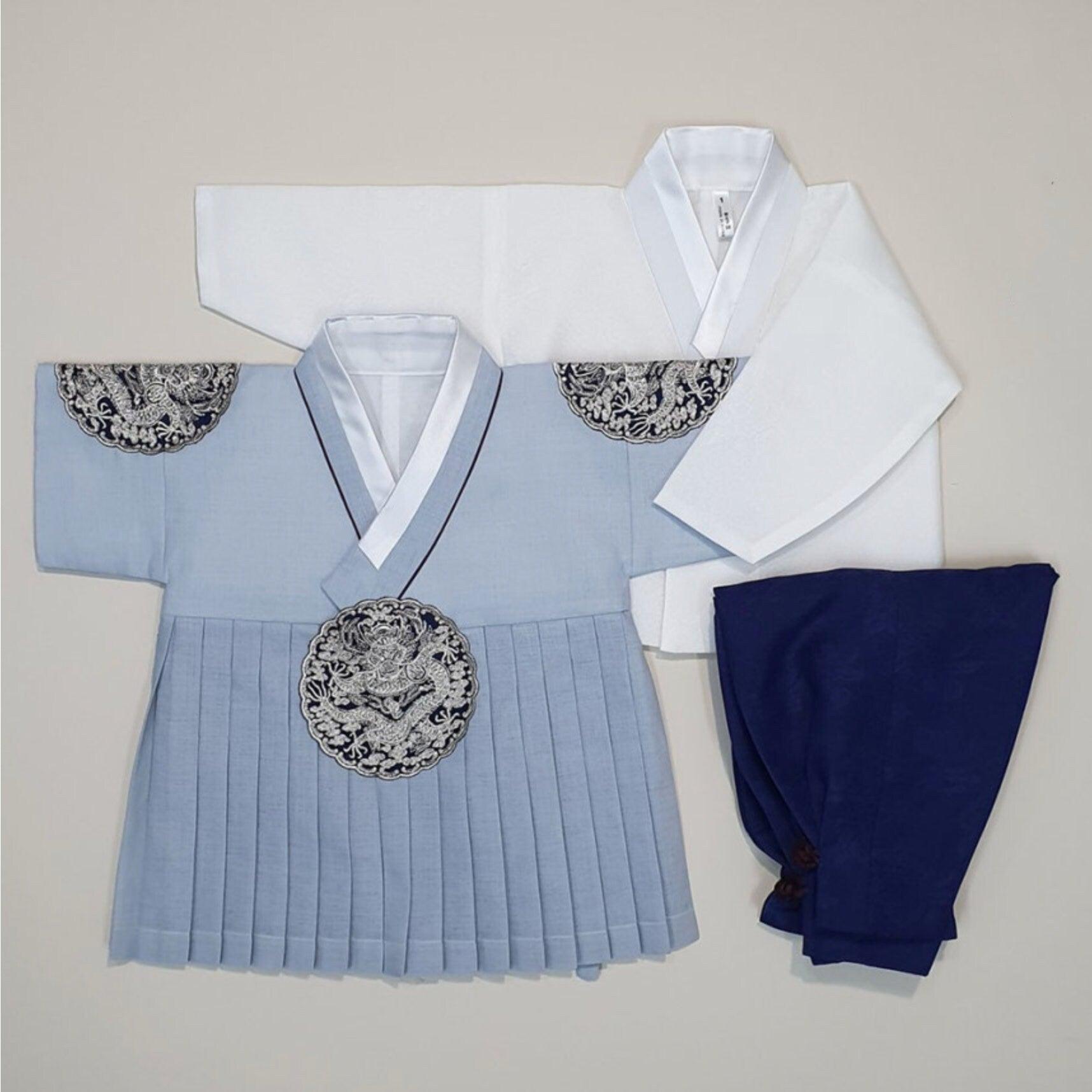 Hyungoon Pleated Sky Boy Hanbok (100D-8YR) - Native Korean