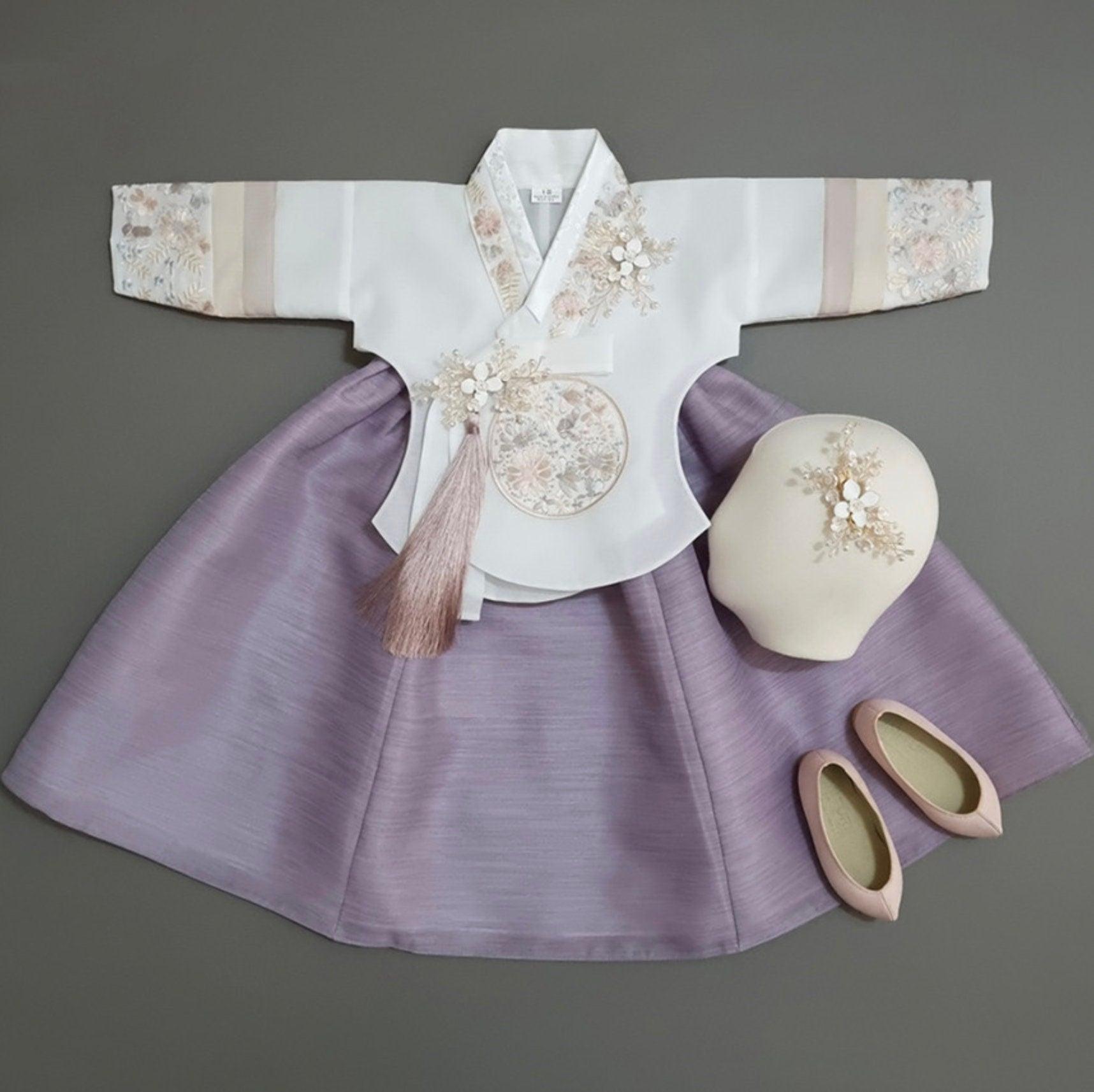 Hyunji Purple Girl Hanbok (100D-15YR) - Native Korean