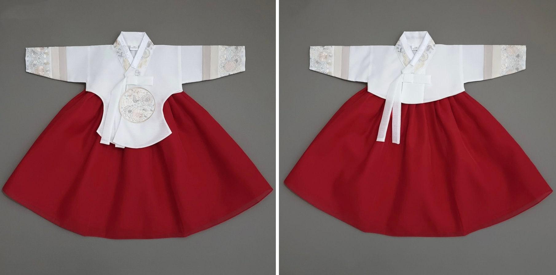 Hyunji Red Girl Hanbok (100D-15YR) - Native Korean