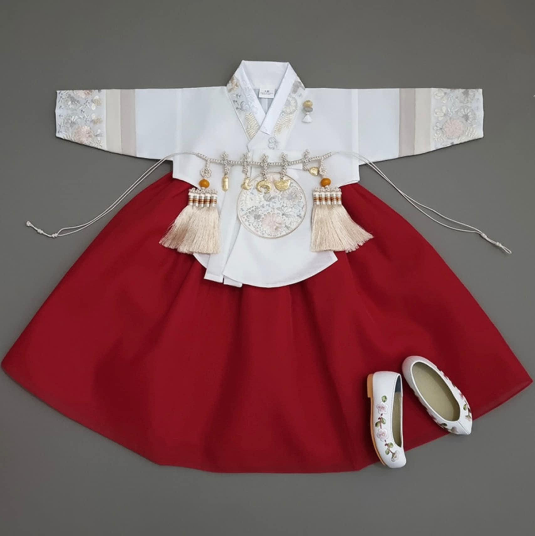 Hyunji Red Girl Hanbok (100D-15YR) - Native Korean