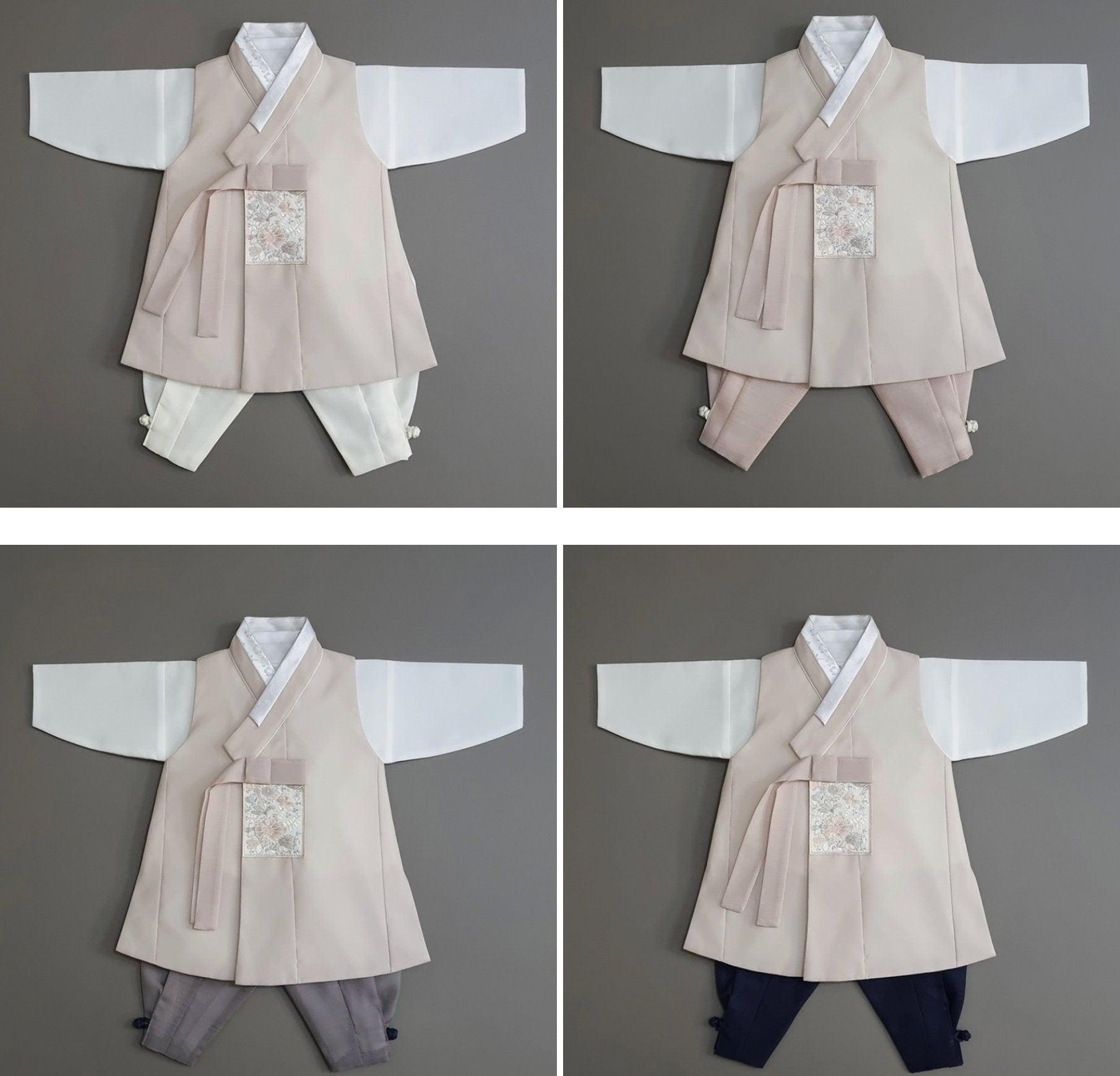 Hyunsoo Beige Solid Boy Hanbok (100D-15YR) - Native Korean