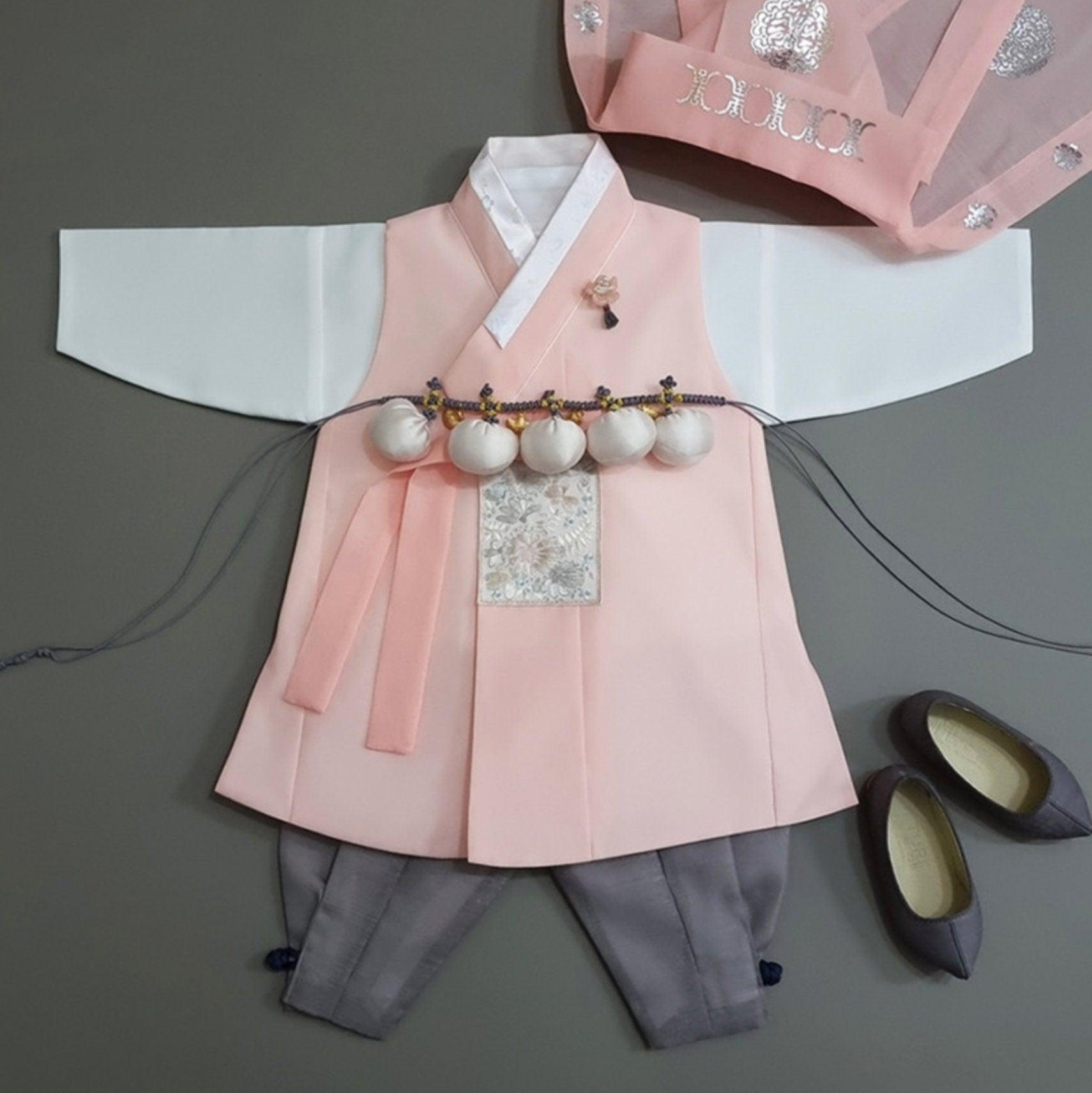 Hyunsoo Coral Solid Boy Hanbok (100D-10YR) - Native Korean