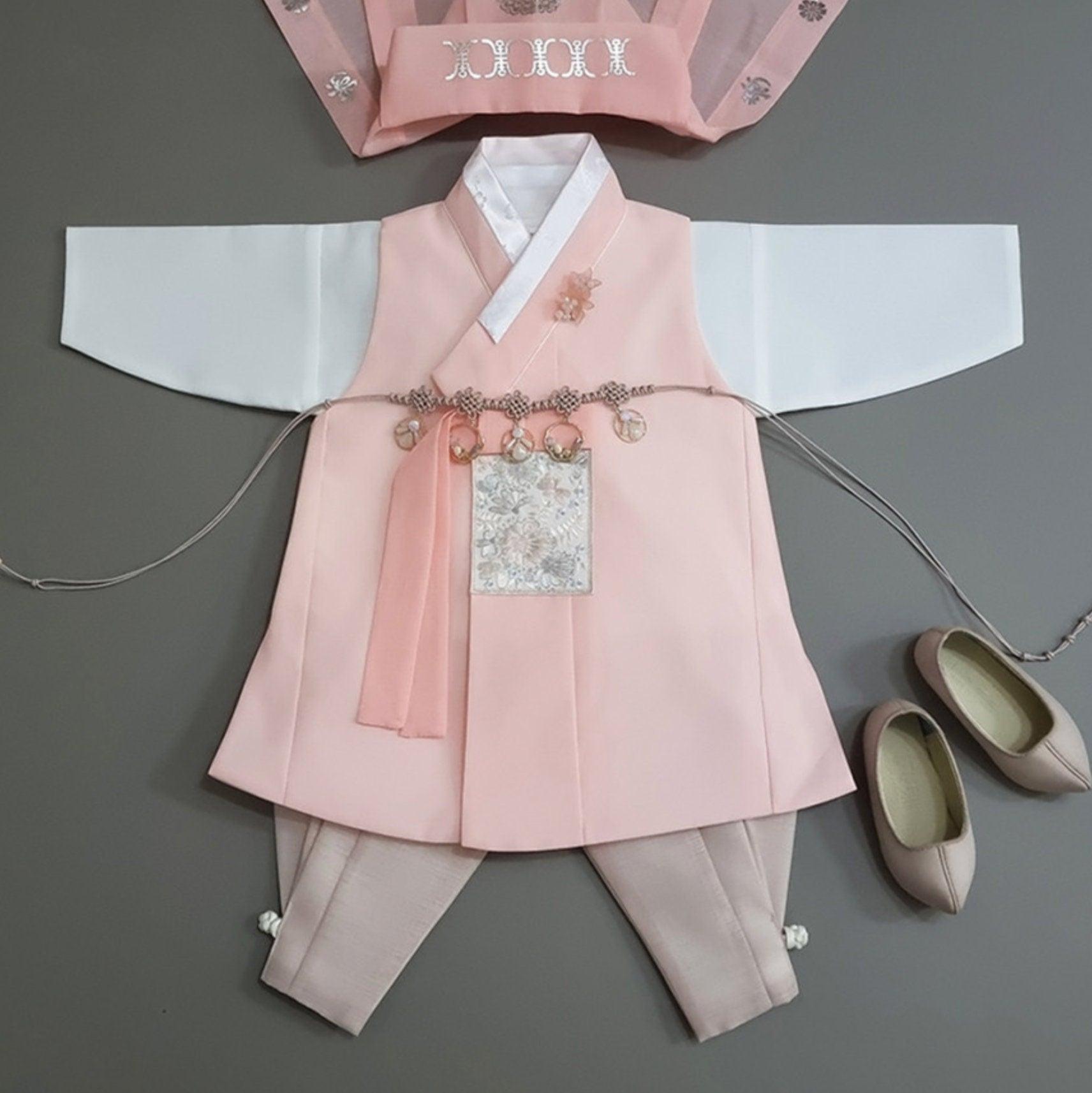 Hyunsoo Coral Solid Boy Hanbok (100D-10YR) - Native Korean
