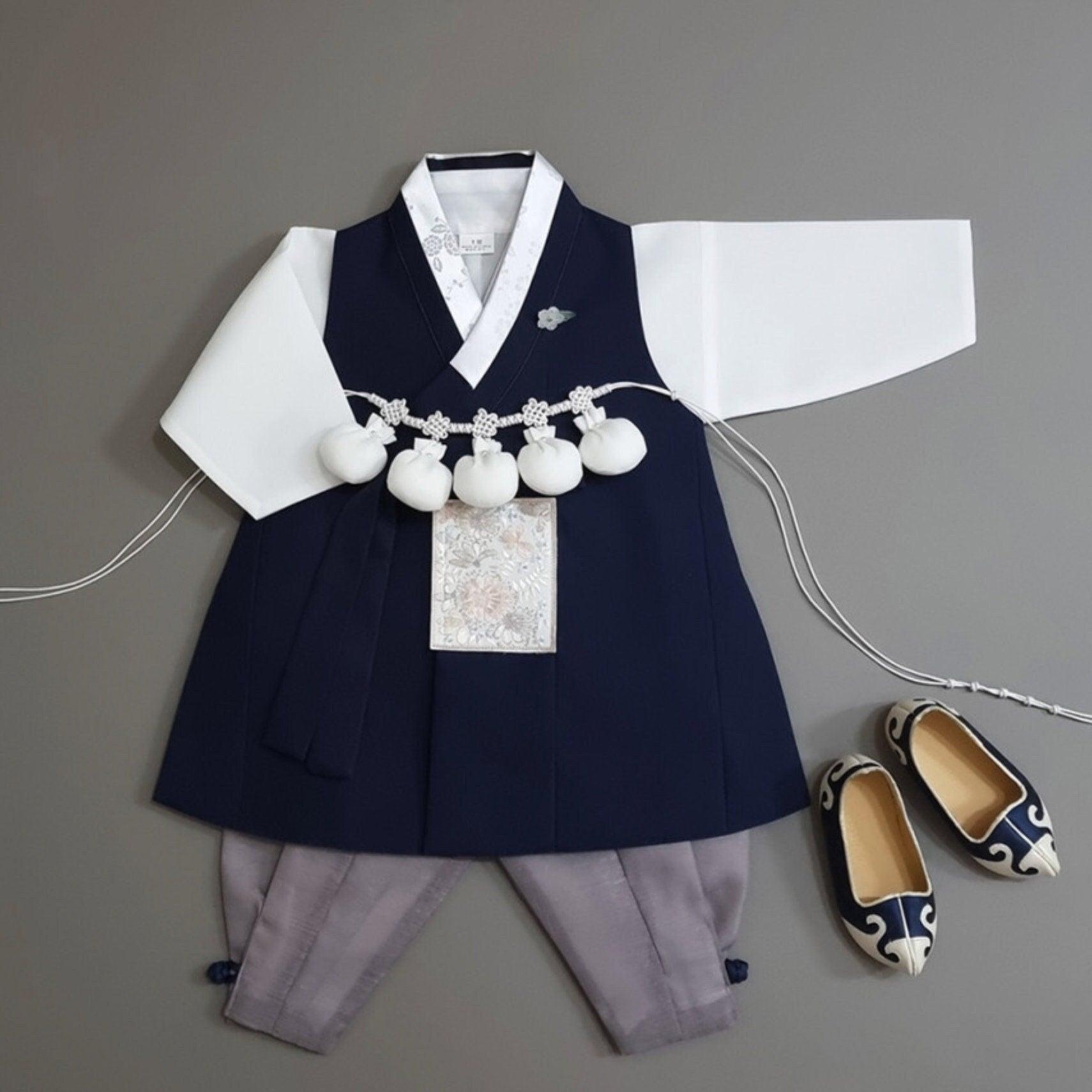 Hyunsoo Navy Solid Boy Hanbok (100D-15YR) - Native Korean