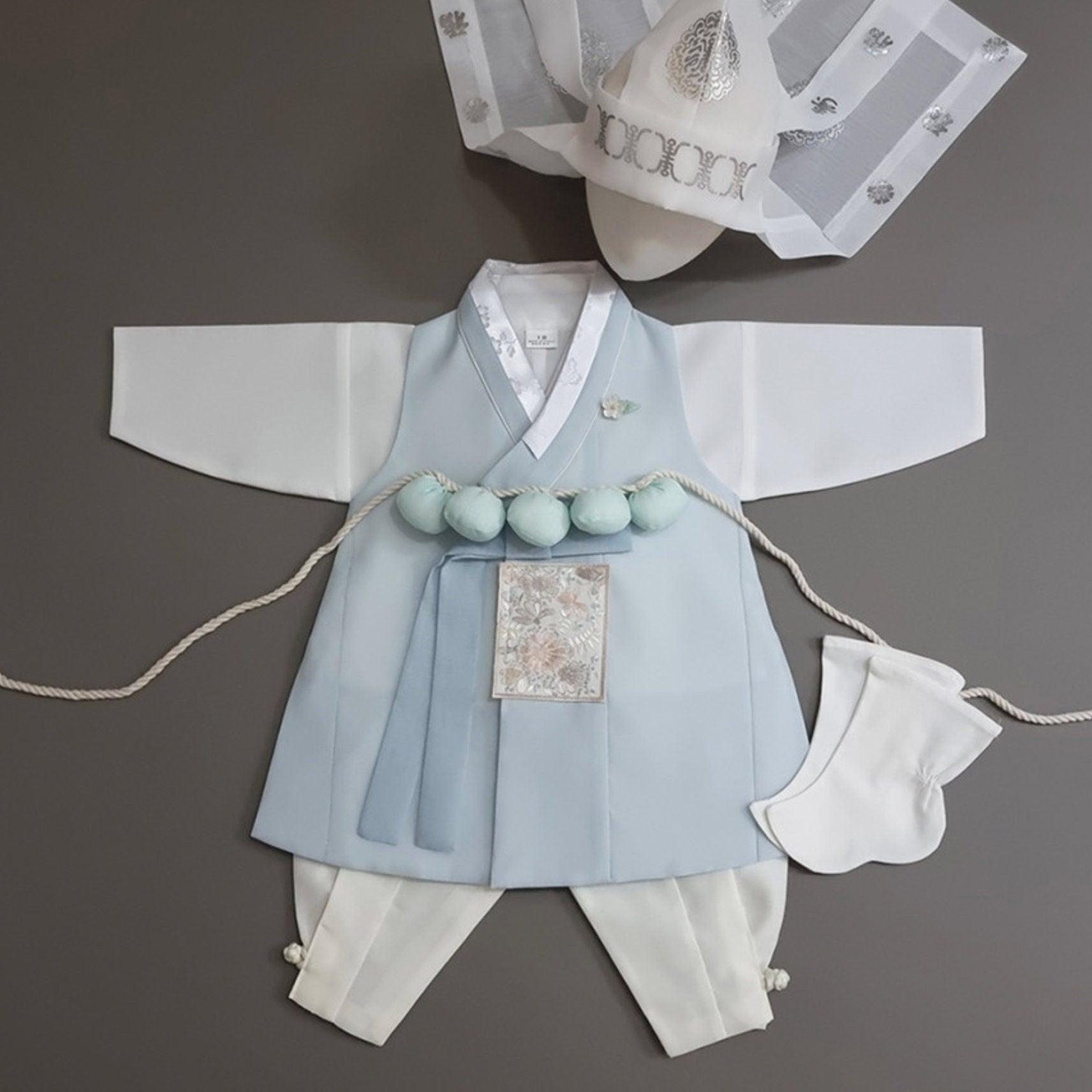 Hyunsoo Sky Solid Boy Hanbok (100D-10YR) - Native Korean