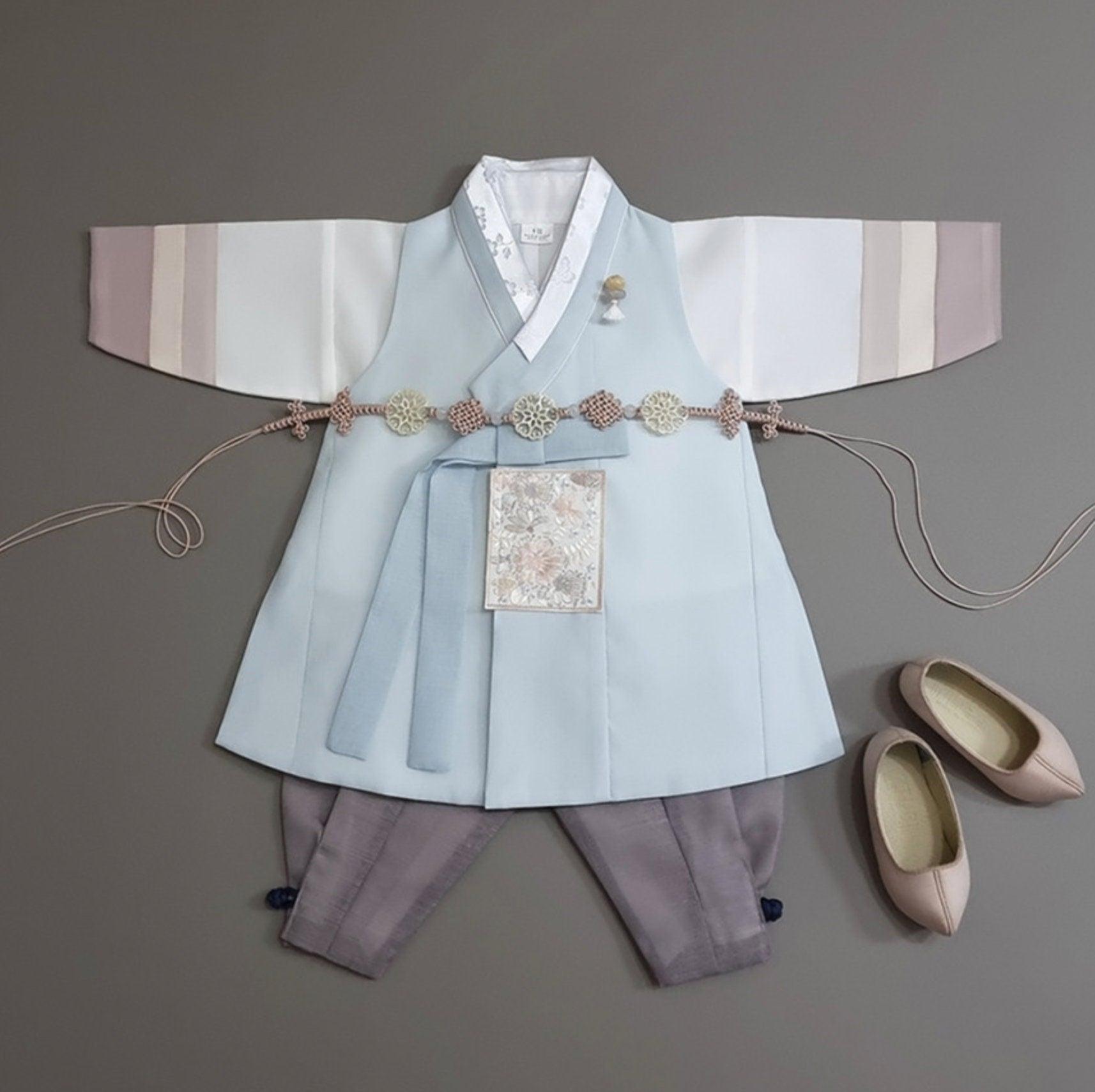 Hyunsoo Sky Stripe Boy Hanbok (100D-10YR) - Native Korean