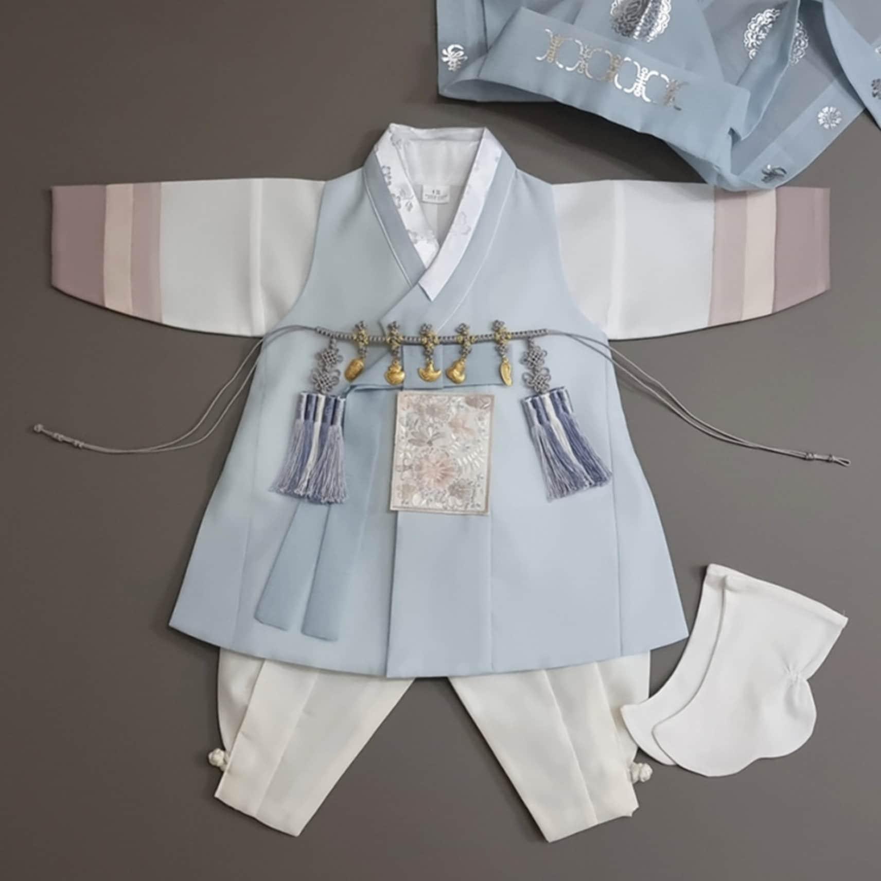 Hyunsoo Sky Stripe Boy Hanbok (100D-10YR) - Native Korean