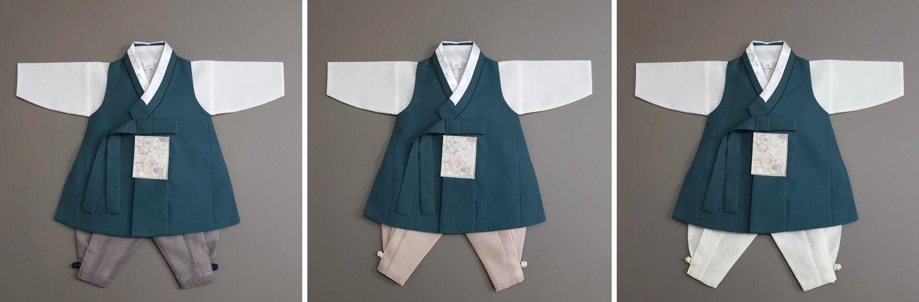 Hyunsoo Teal Solid Boy Hanbok (100D-10YR) - Native Korean