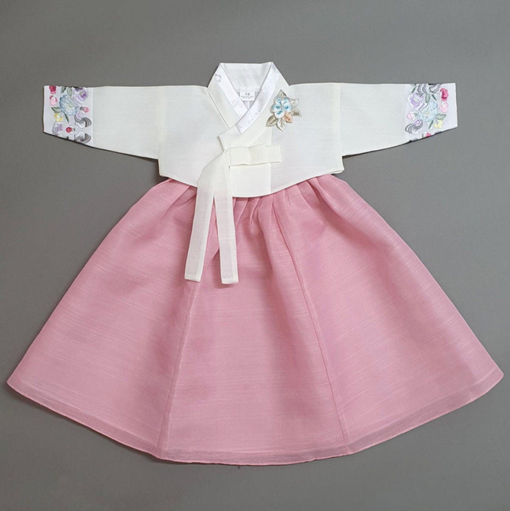 Yedong Embroidery Jeogori L.Pink Girl Hanbok (100D-15YR) - Native Korean