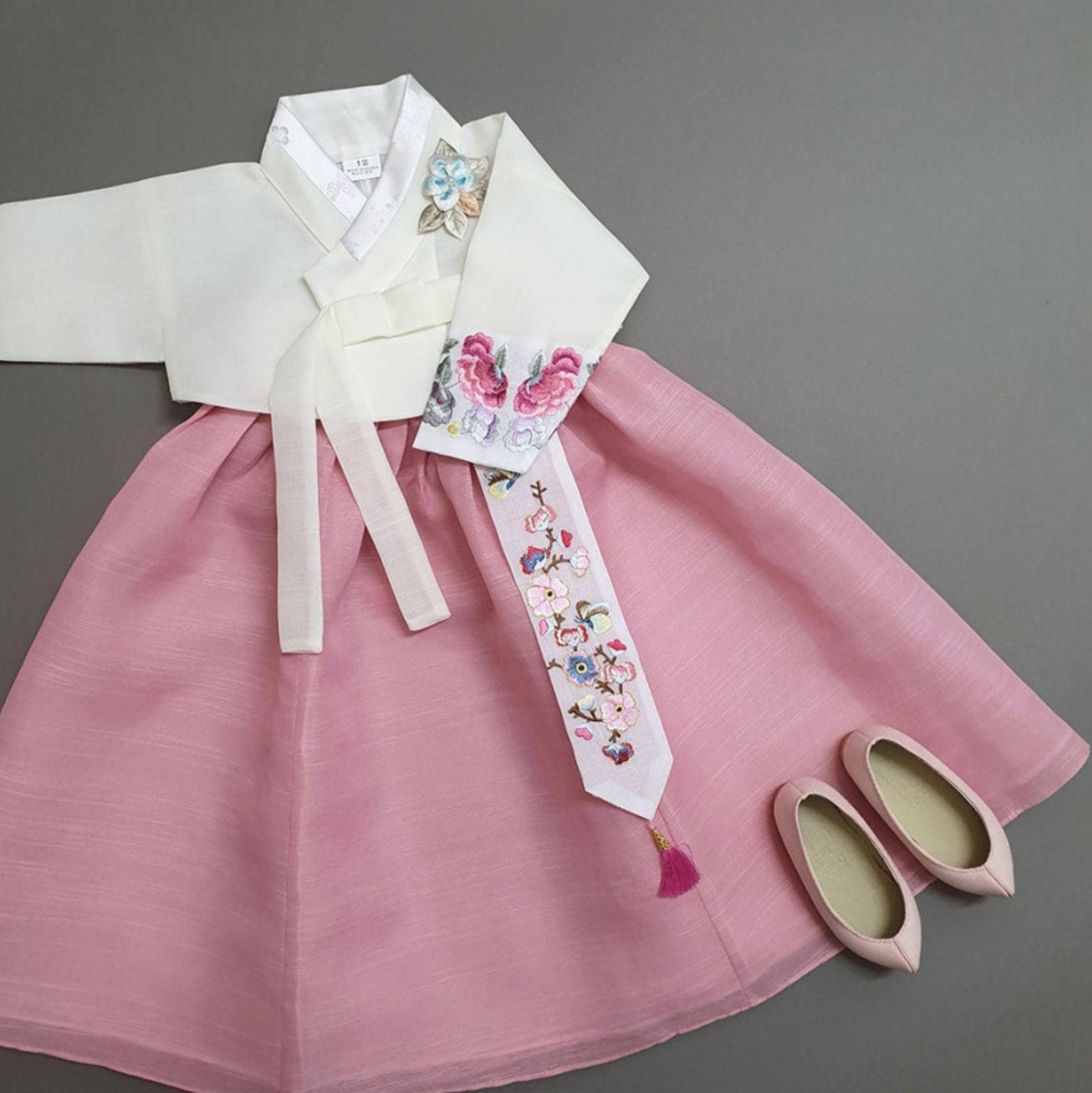 Yedong Embroidery Jeogori L.Pink Girl Hanbok (100D-15YR) - Native Korean