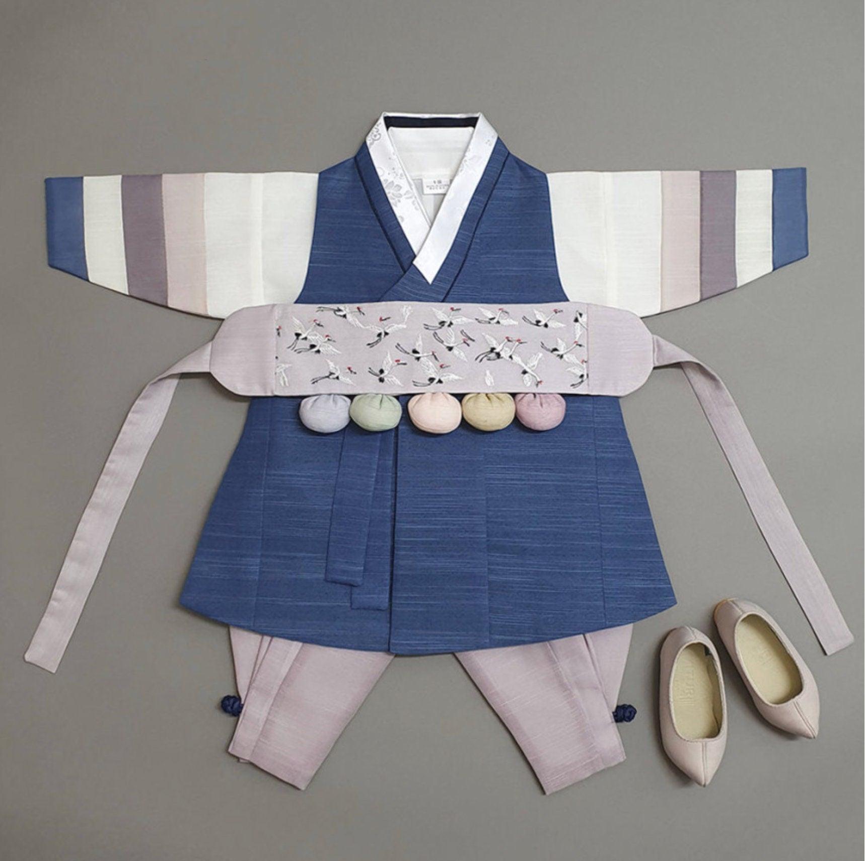 Indong Blue Stripe Boy Hanbok (100D-10YR) - Native Korean