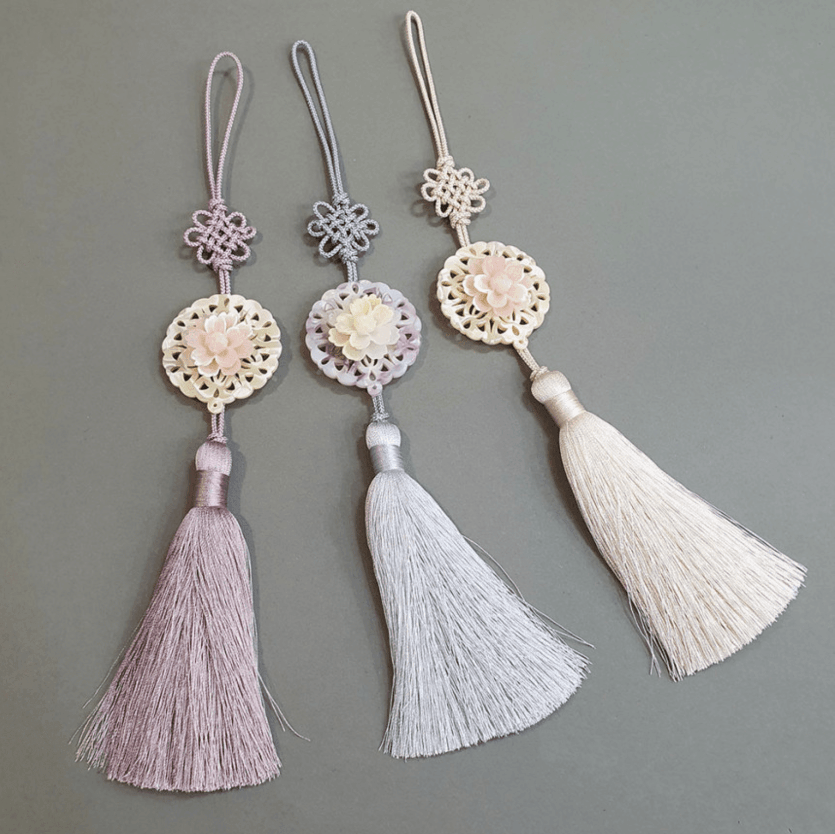 Jade Floral Tassel Norigae - Native Korean